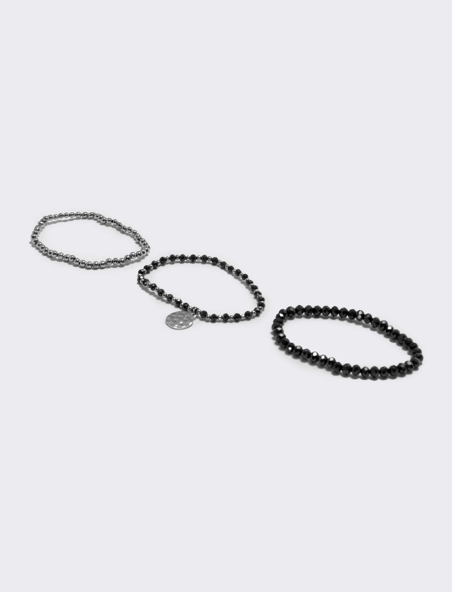 Bracciale tre fili con medaglina - Nero - Image 3