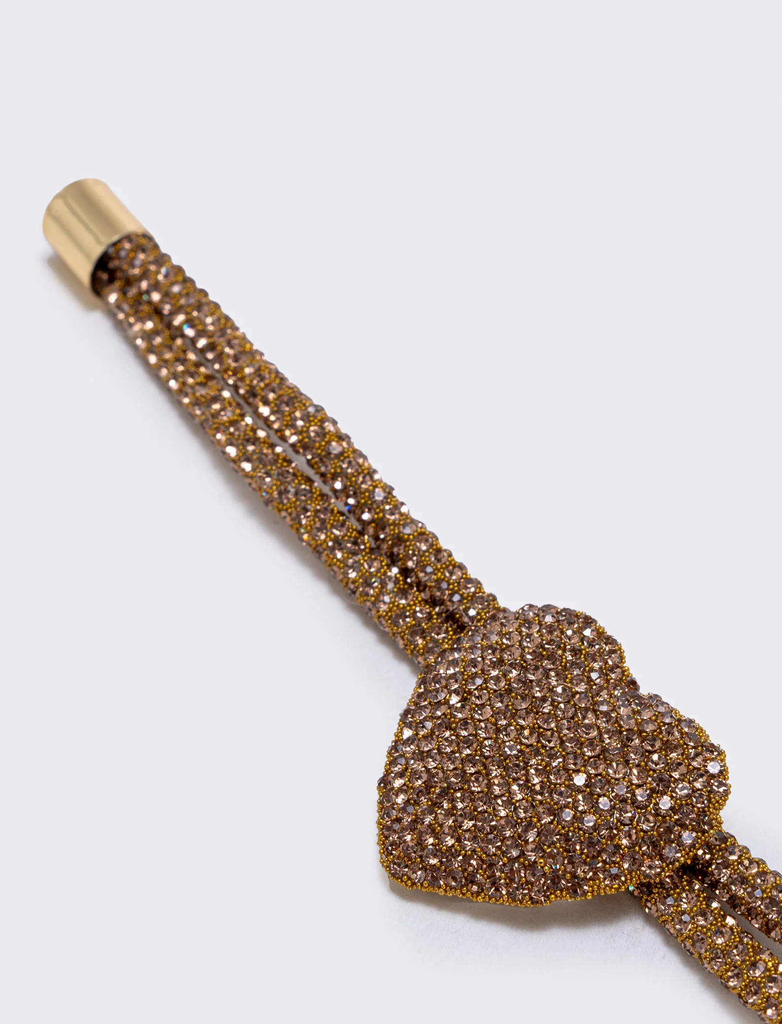 Bracciale tubolare con cuore e strass - Giallo - Image 5
