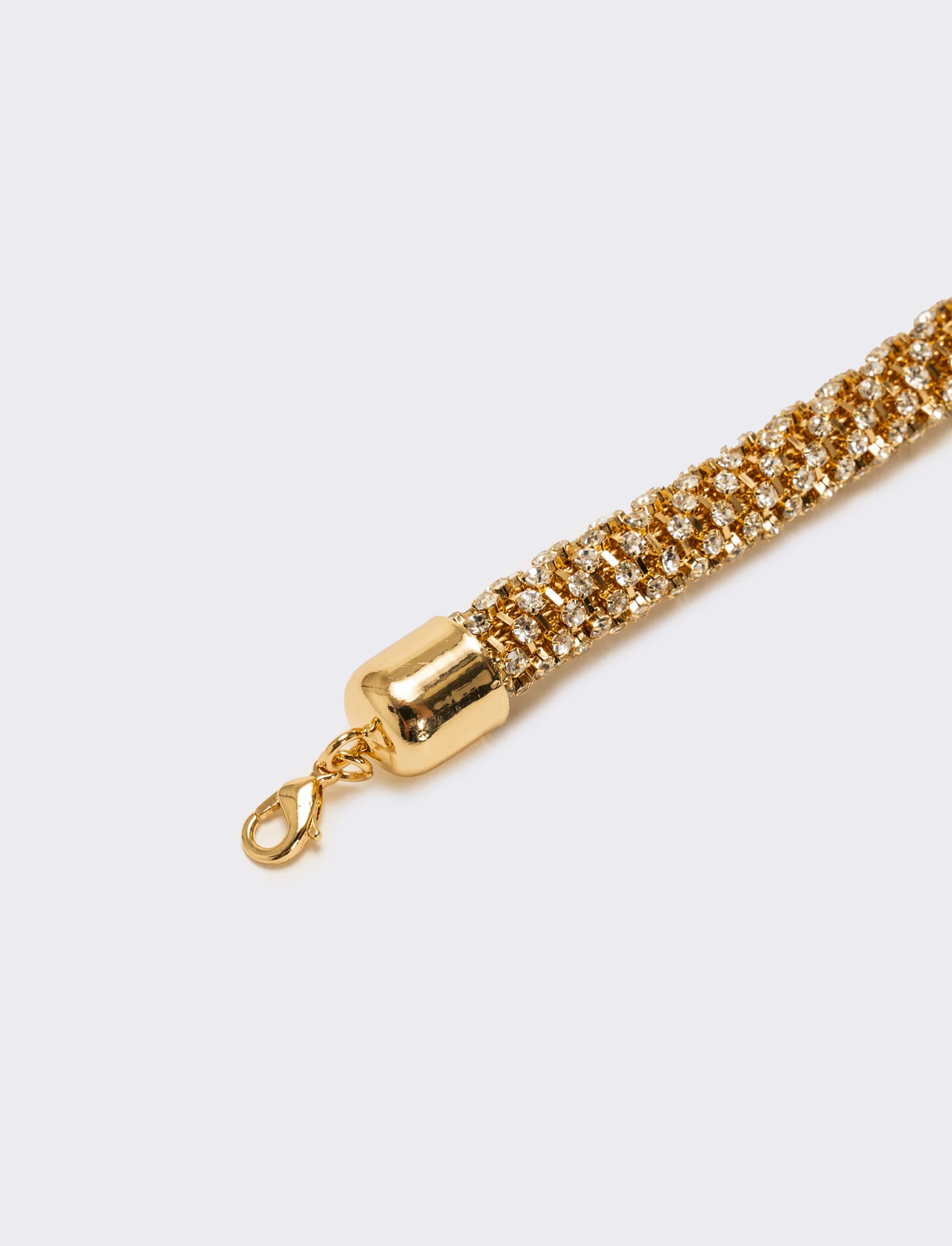 Bracciale tubolare strass - Oro - Image 3