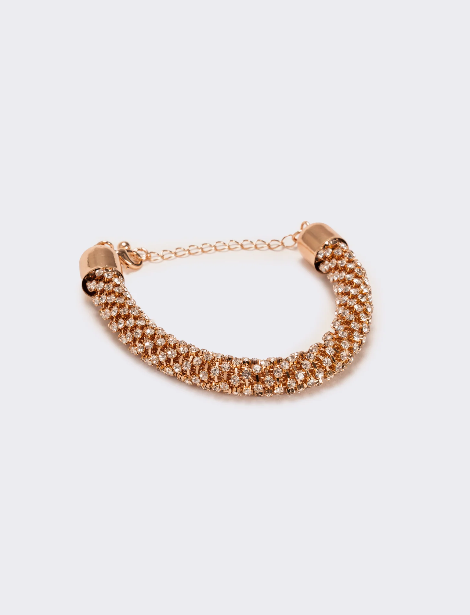 Bracciale tubolare strass - Oro rosa - Image 2