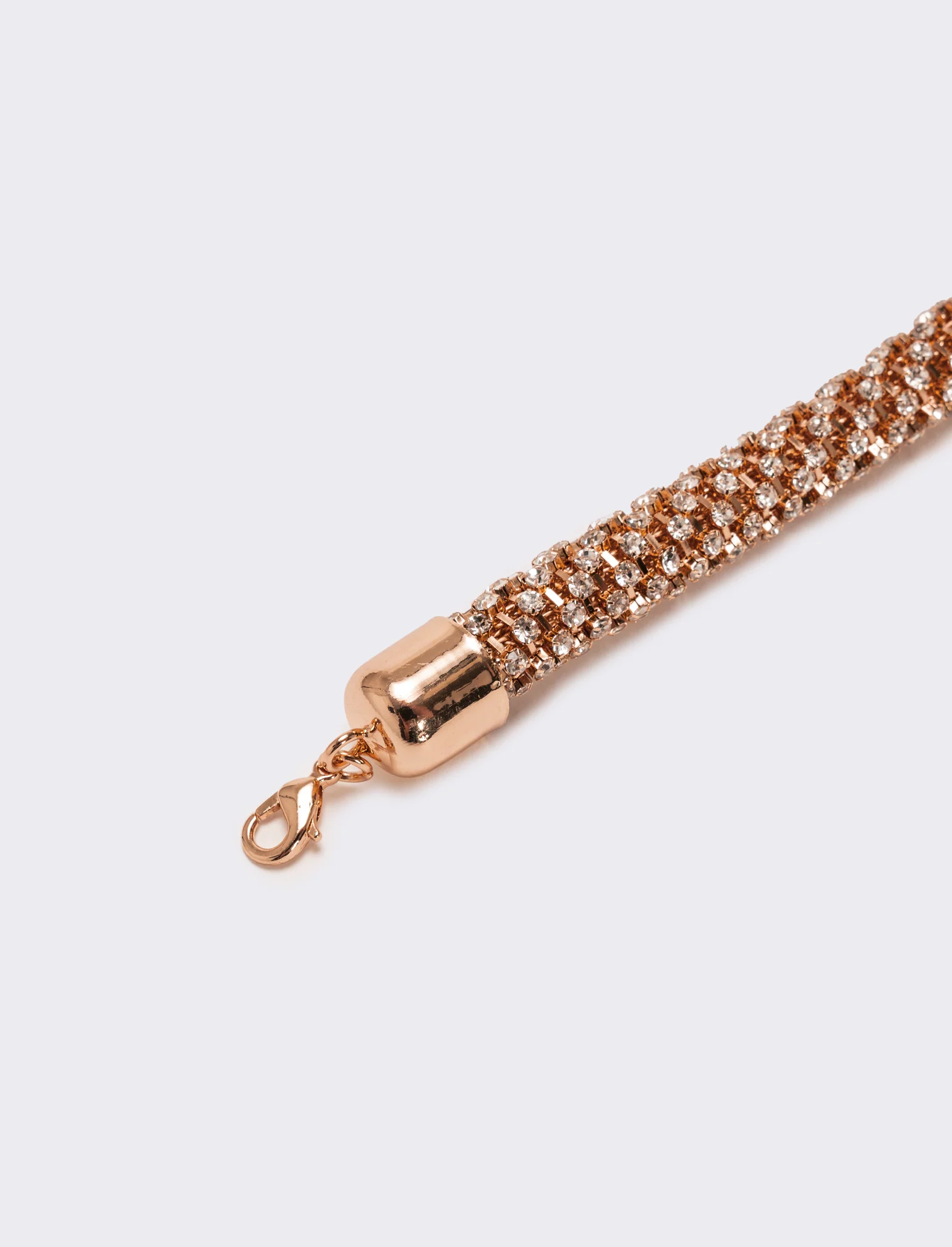 Bracciale tubolare strass - Oro rosa - Image 3