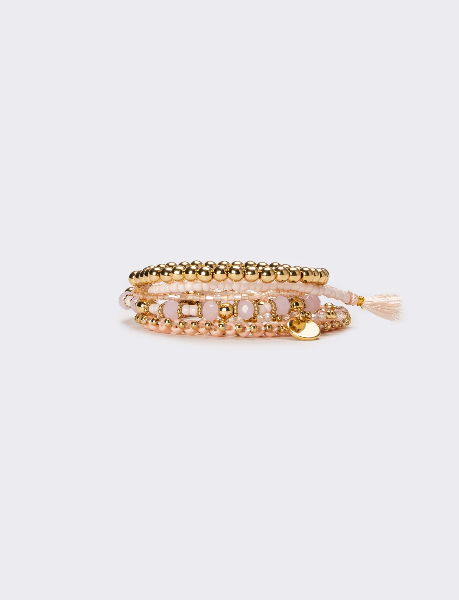 Bracciali donna 6 pezzi card con conteria - Rosa