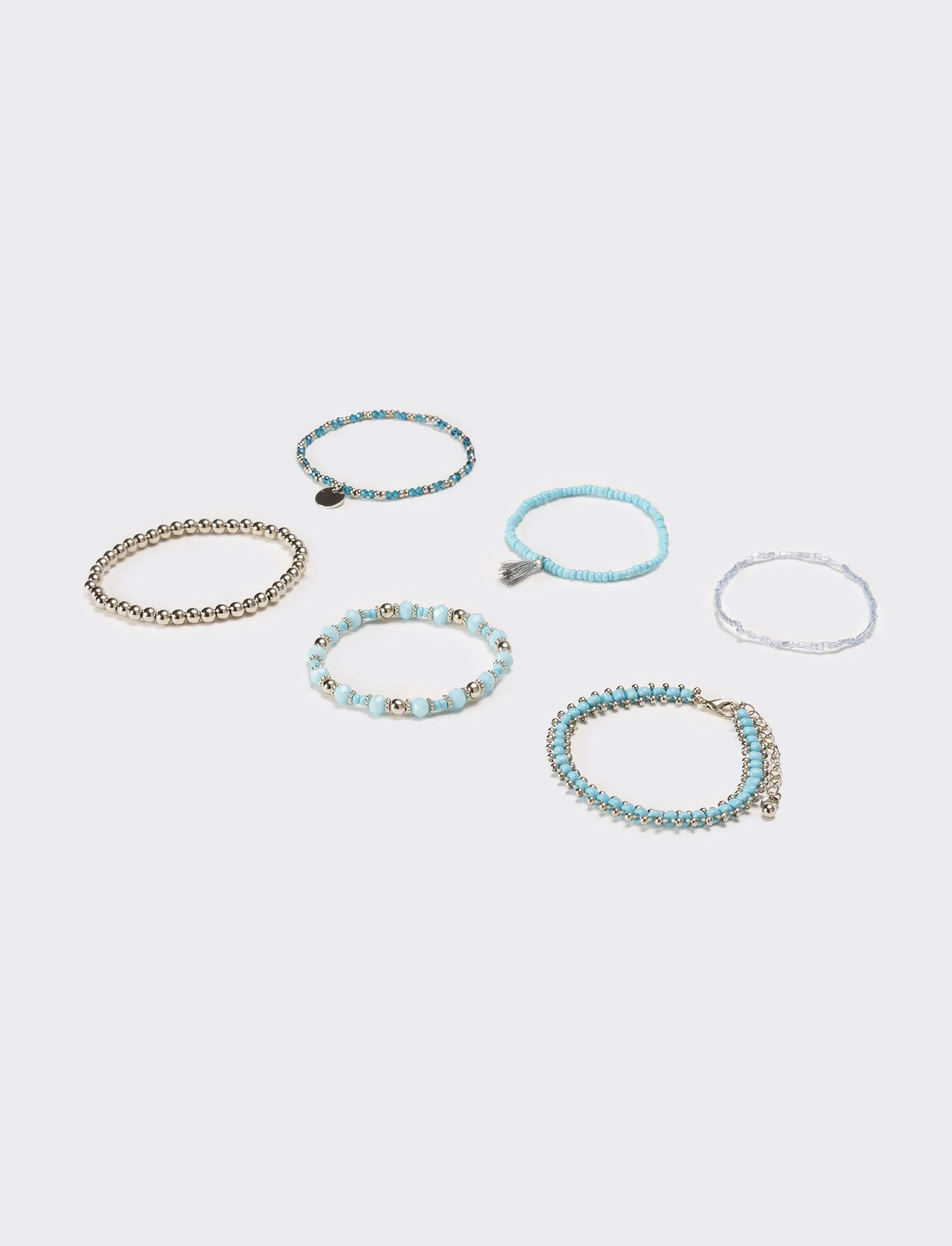 Bracciali donna 6 pezzi card con conteria - Turchese - Image 2