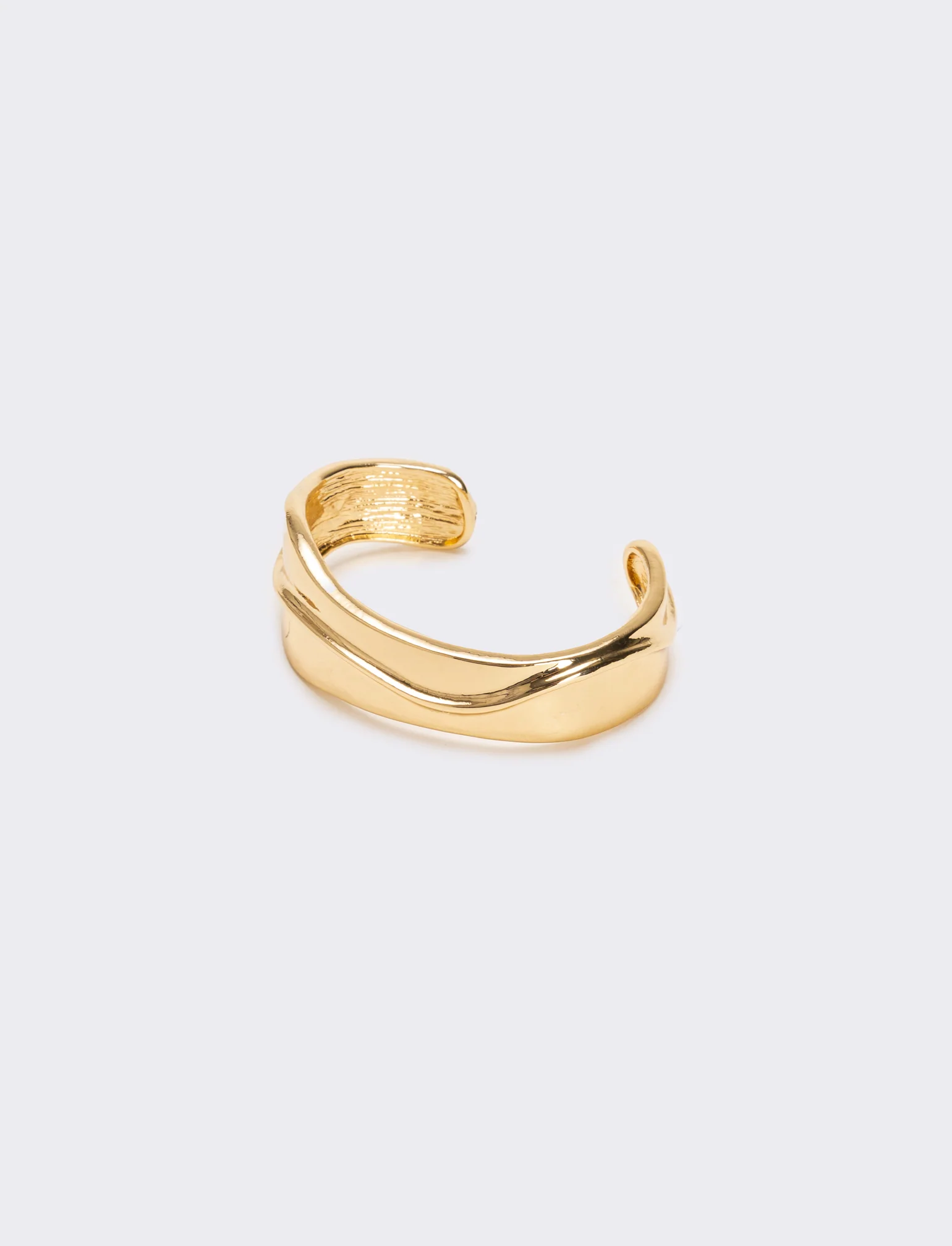 Bracciali donna rigido con striature - Oro - Image 2