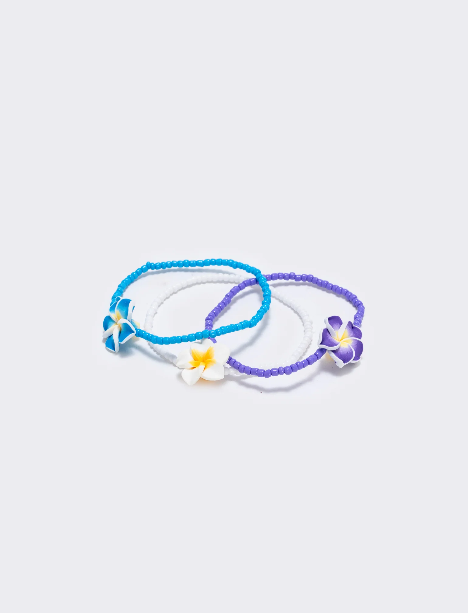 Bracciali elastici 3pz con fiore - Multicolore - Image 2