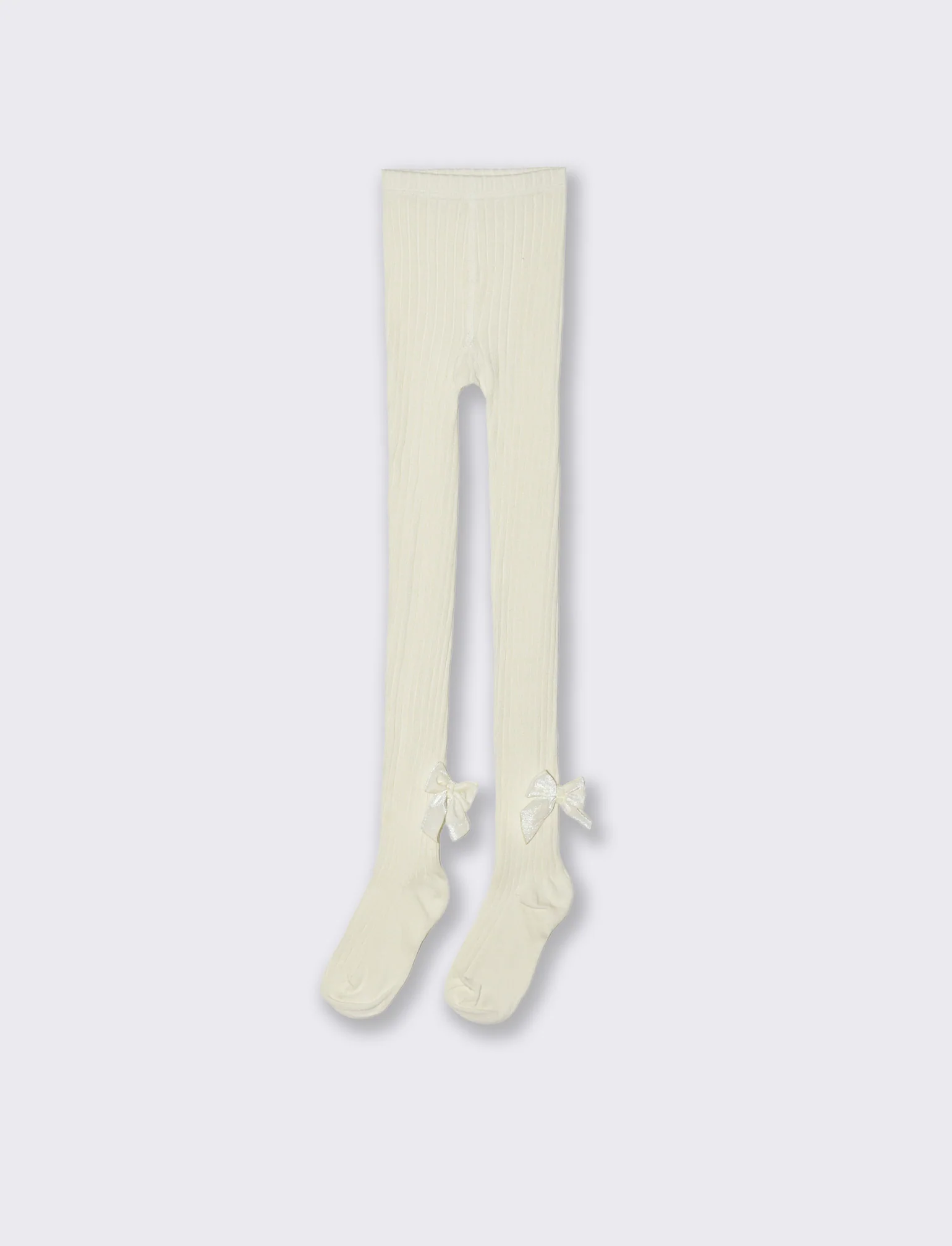 Calze con fiocco in velluto. - Bianco latte