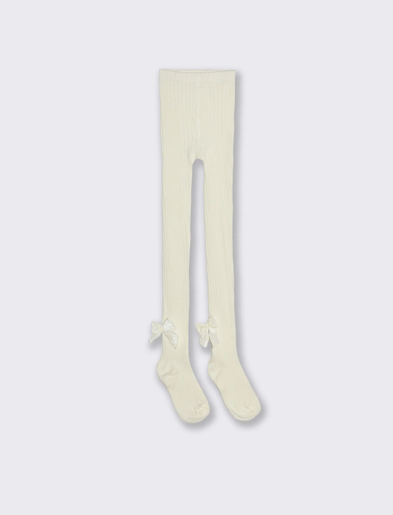 Calze con fiocco in velluto. - Bianco latte - Image 2