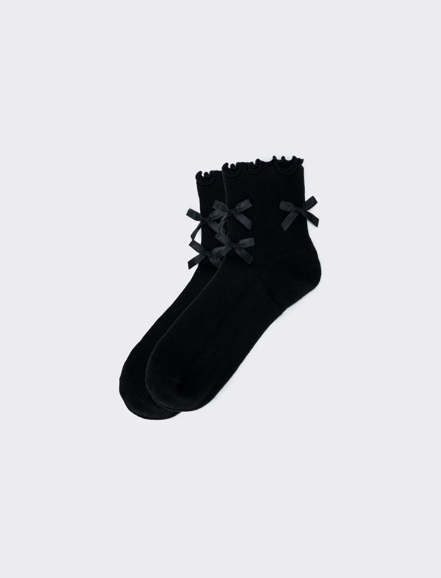 Calzini con fiocchetti per donne eleganti - Nero