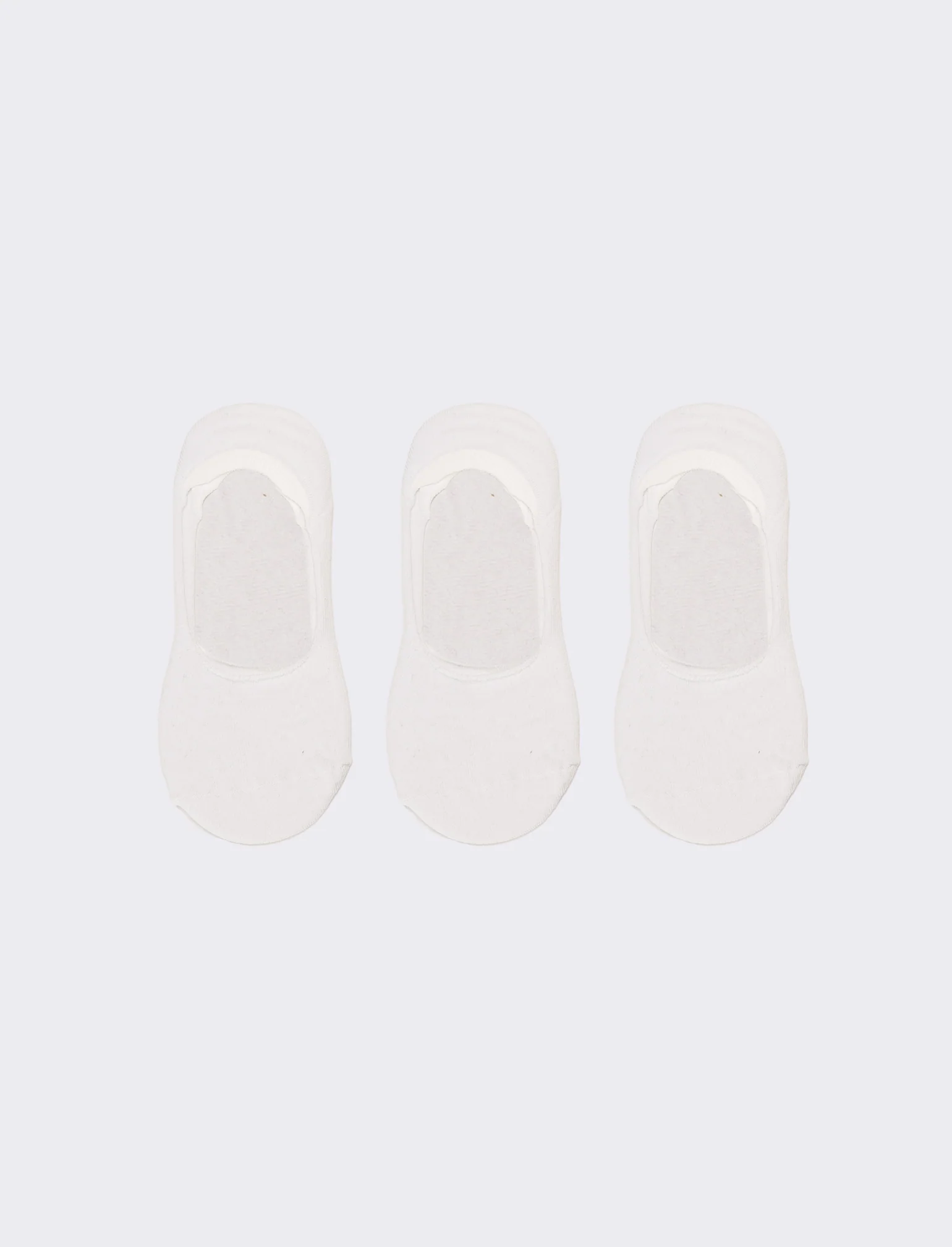 Calzini donna 3 paia sottopiede con silicone - Bianco