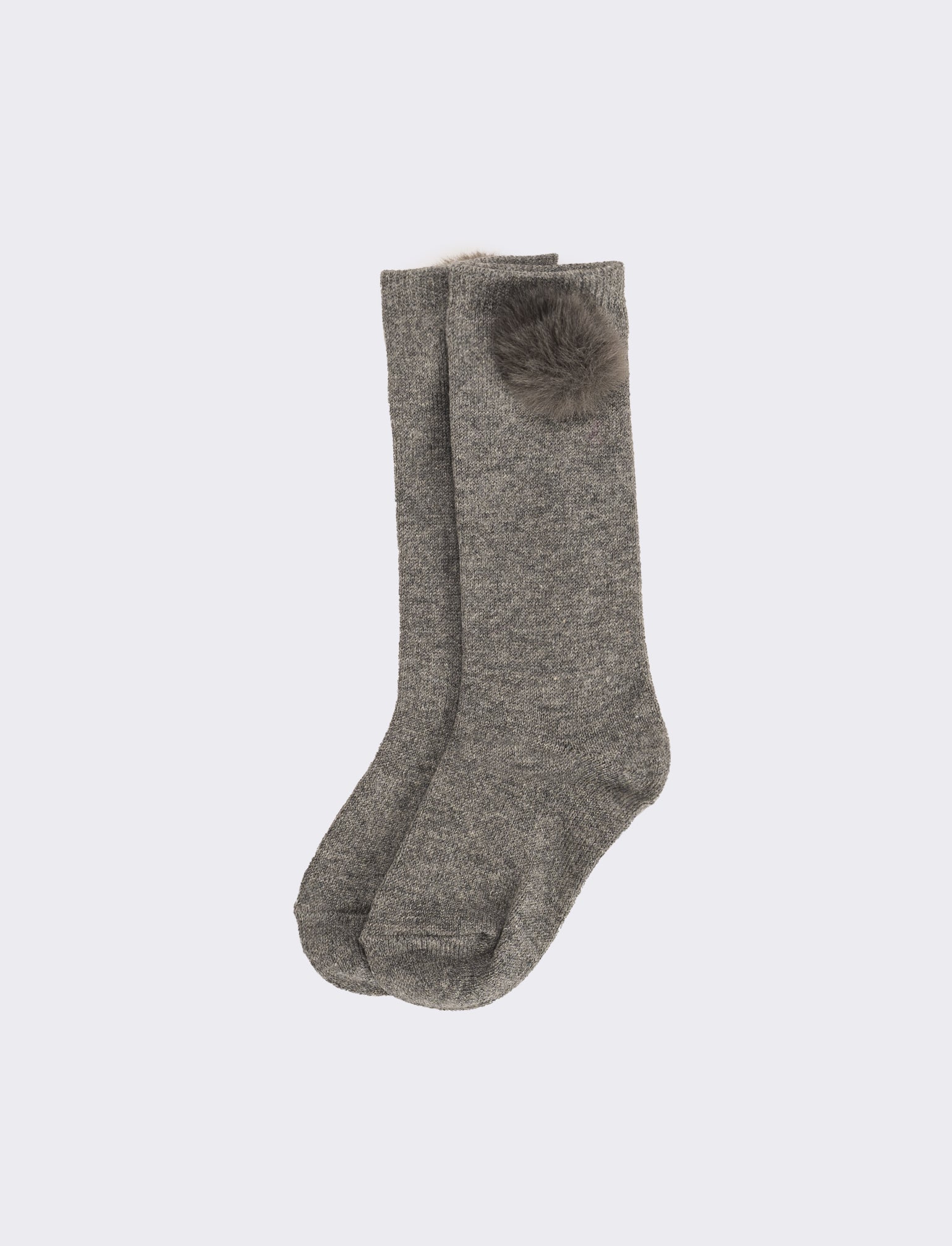 Calzino bambina con pon pon 1 paio - Grigio