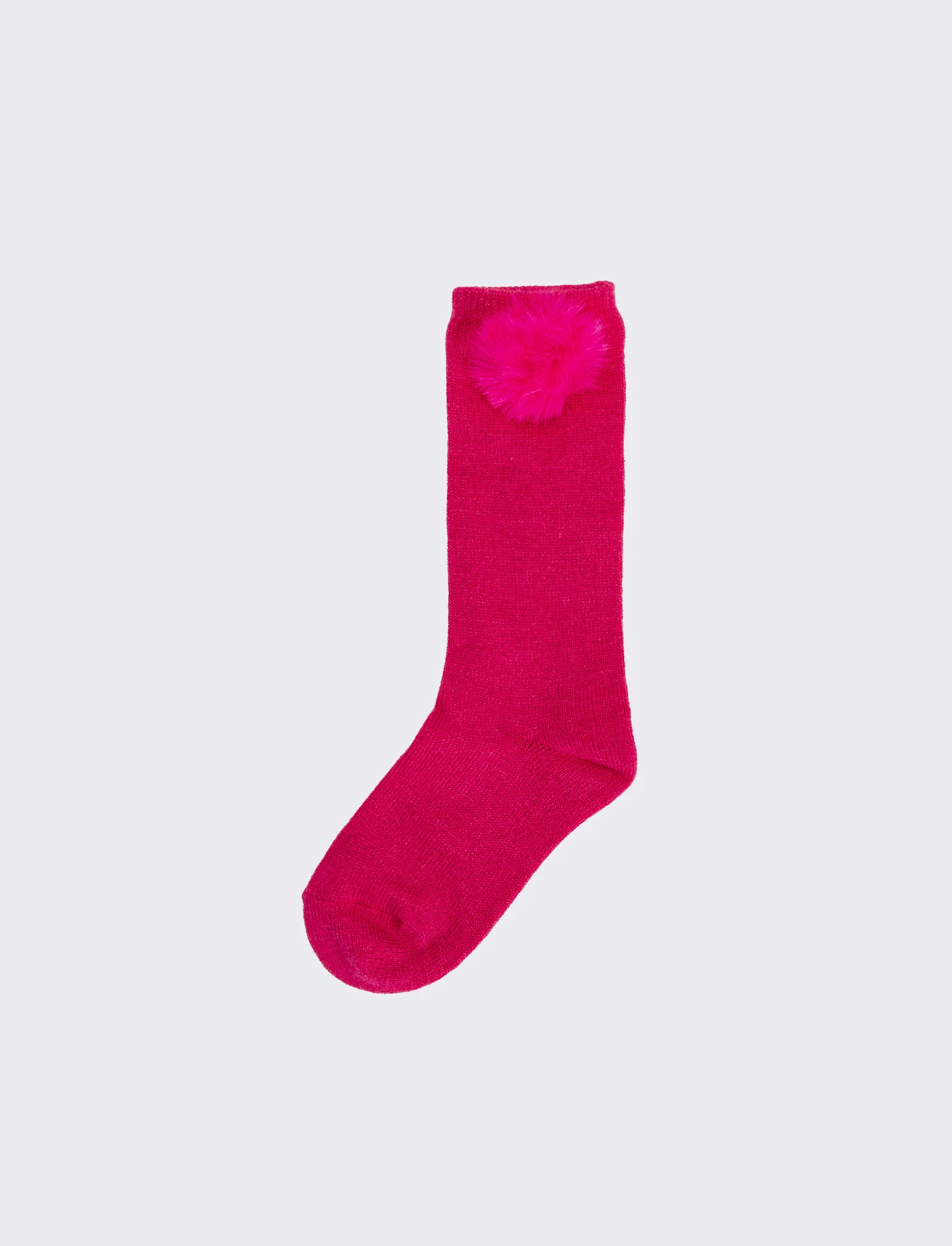 Calzino bambina con pon pon 1 paio - Rosa - Image 2