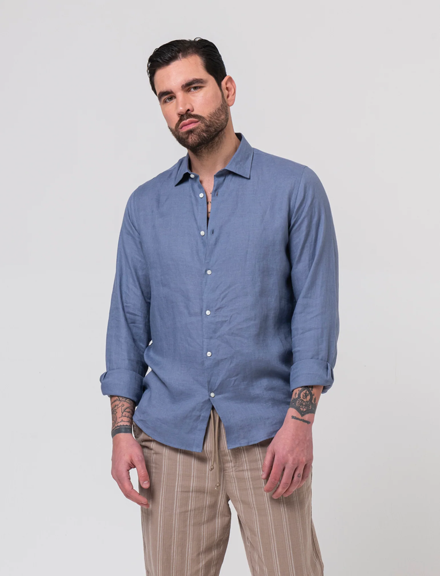 Camicia 100% lino da uomo - CARTA DA ZUCCHERO - Image 3