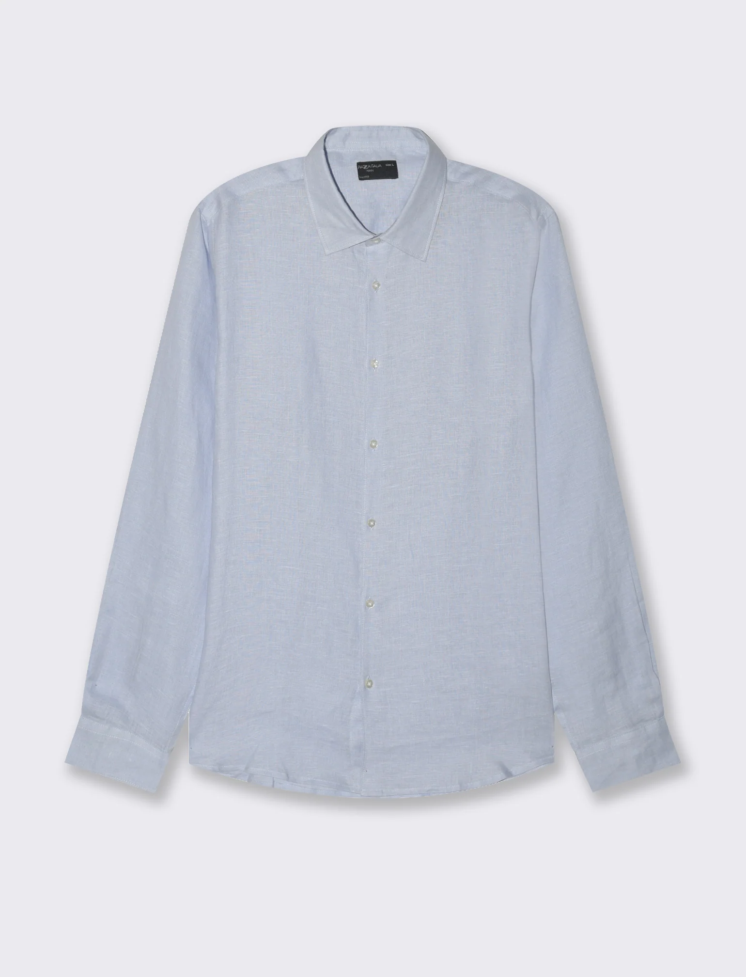 Camicia 100% lino da uomo - Celeste polvere