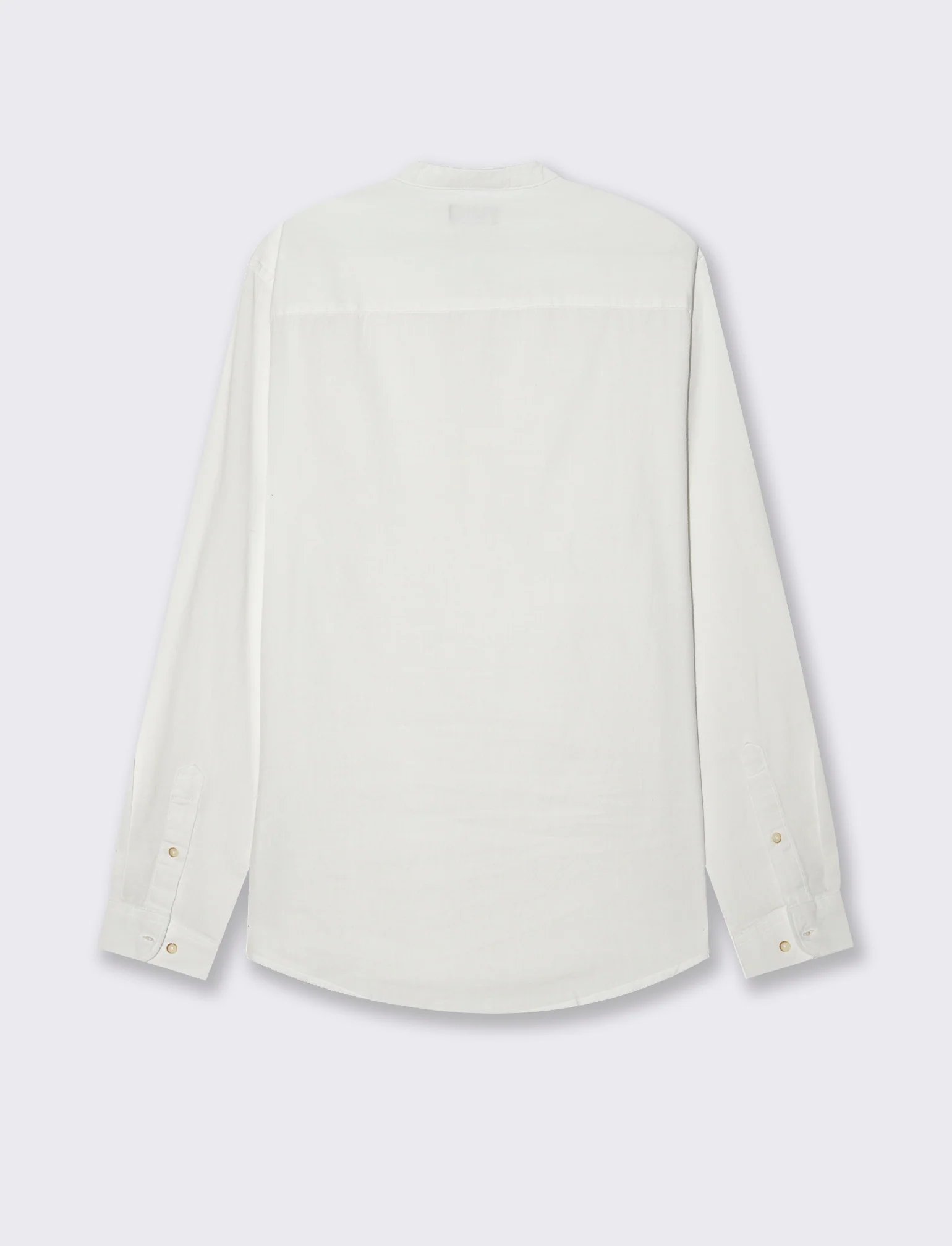 Camicia a casacca misto lino da uomo - Bianco - Image 2