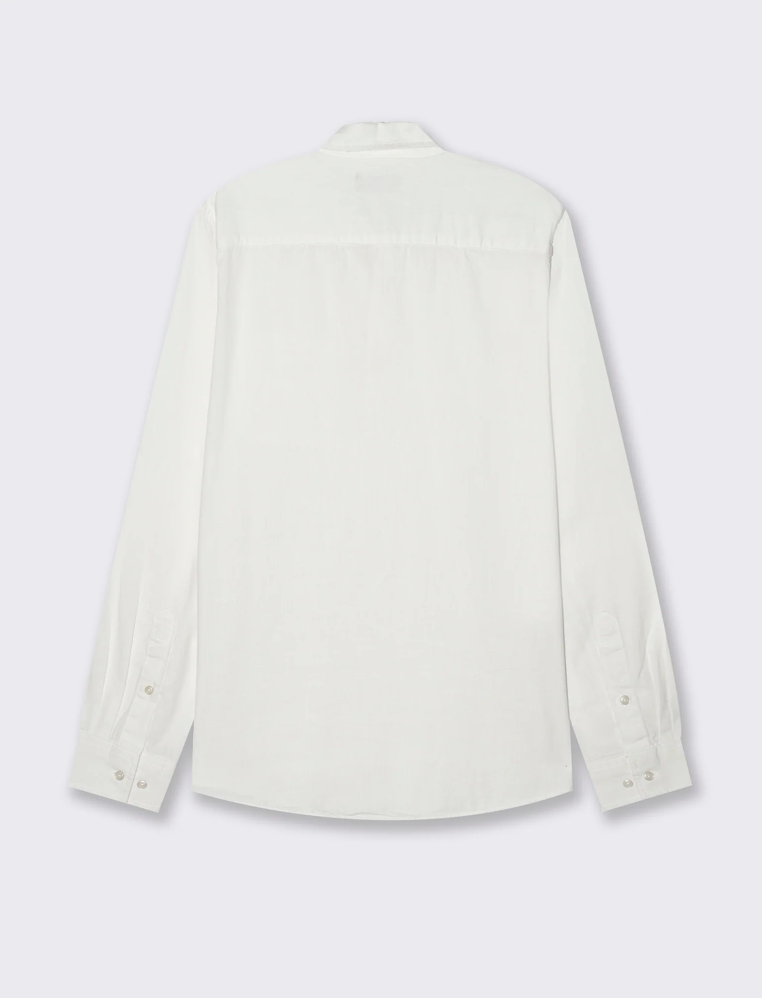 Camicia a casacca misto lino da uomo - Bianco - Image 2