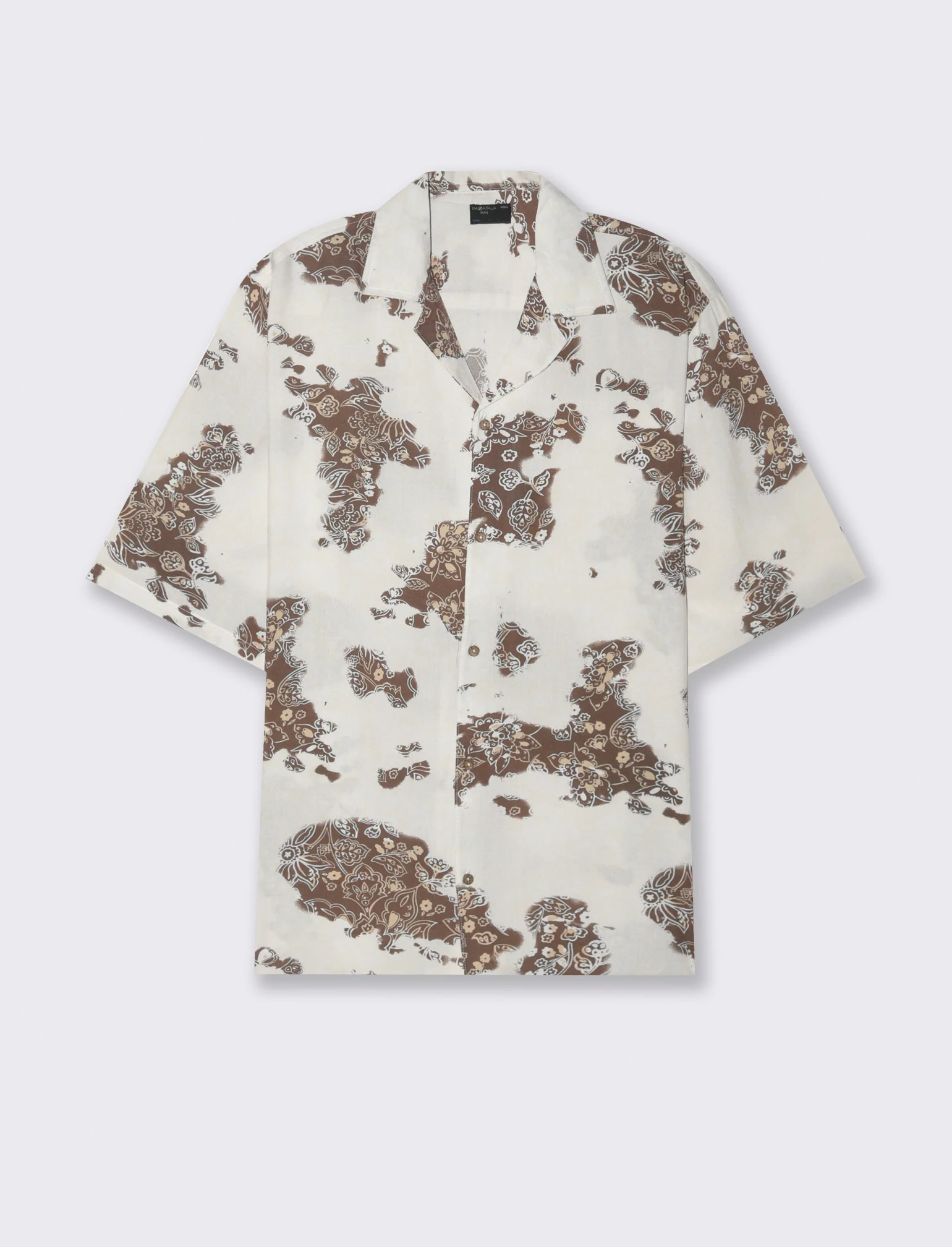 Camicia a fantasia in viscosa da uomo - Beige - Image 4