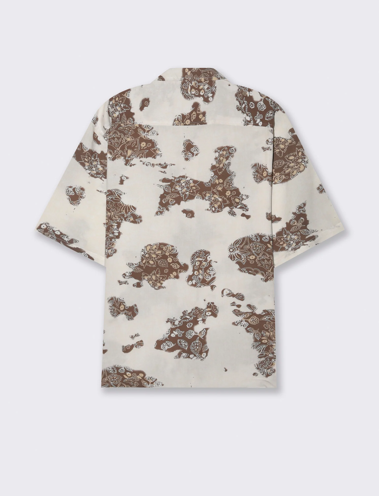 Camicia a fantasia in viscosa da uomo - Beige - Image 5