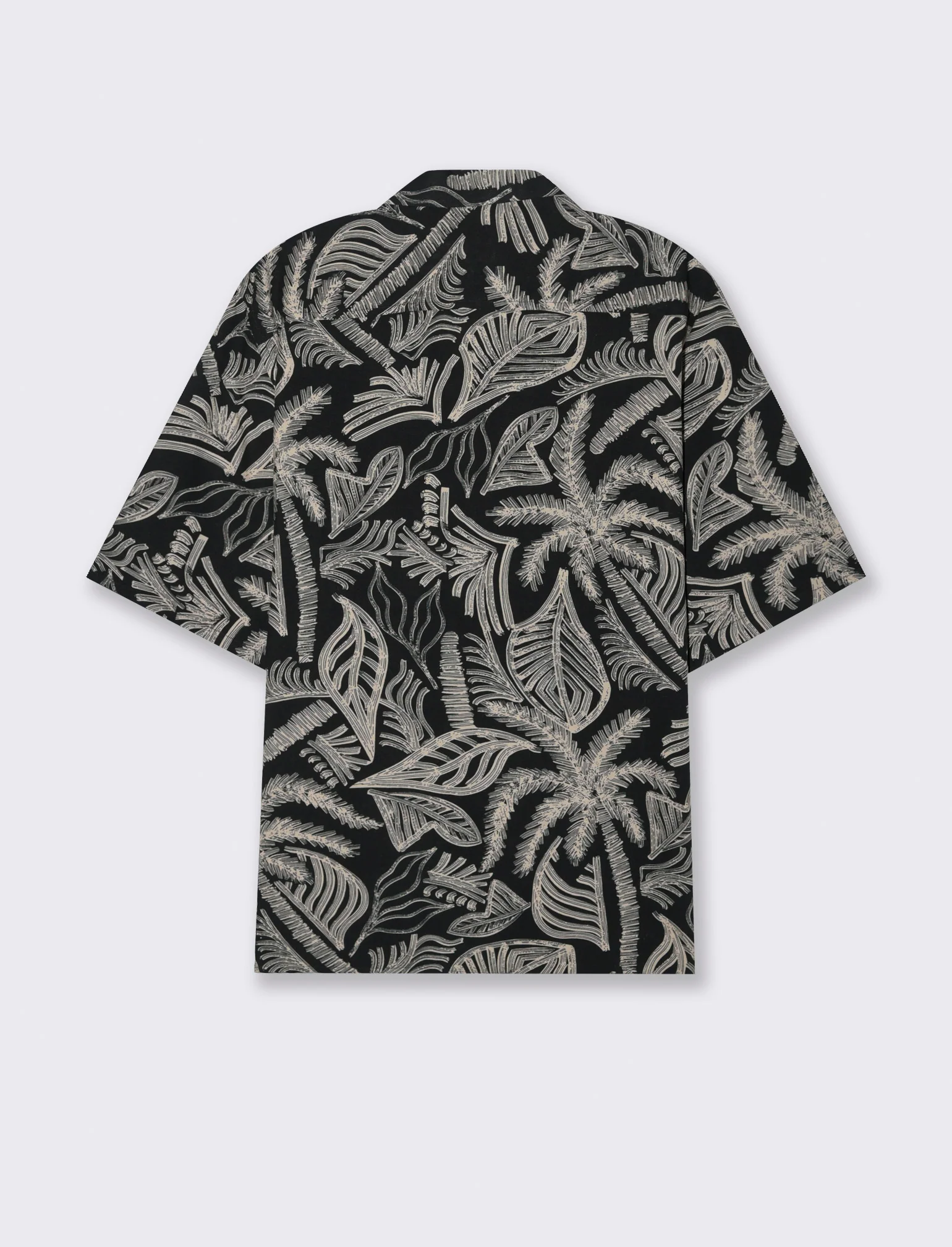 Camicia a fantasia in viscosa da uomo - Nero - Image 2