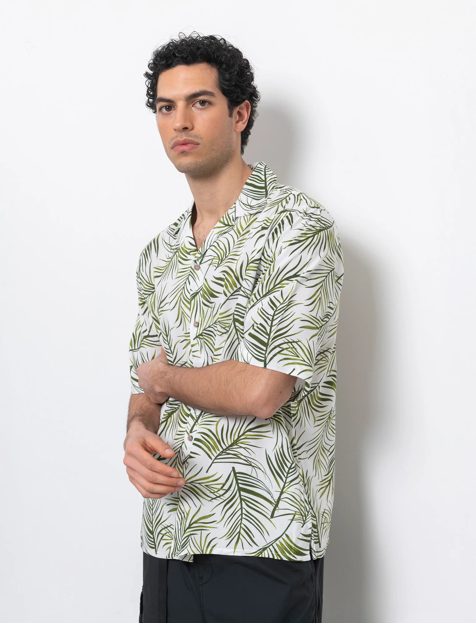 Camicia a fantasia in viscosa da uomo - Verde