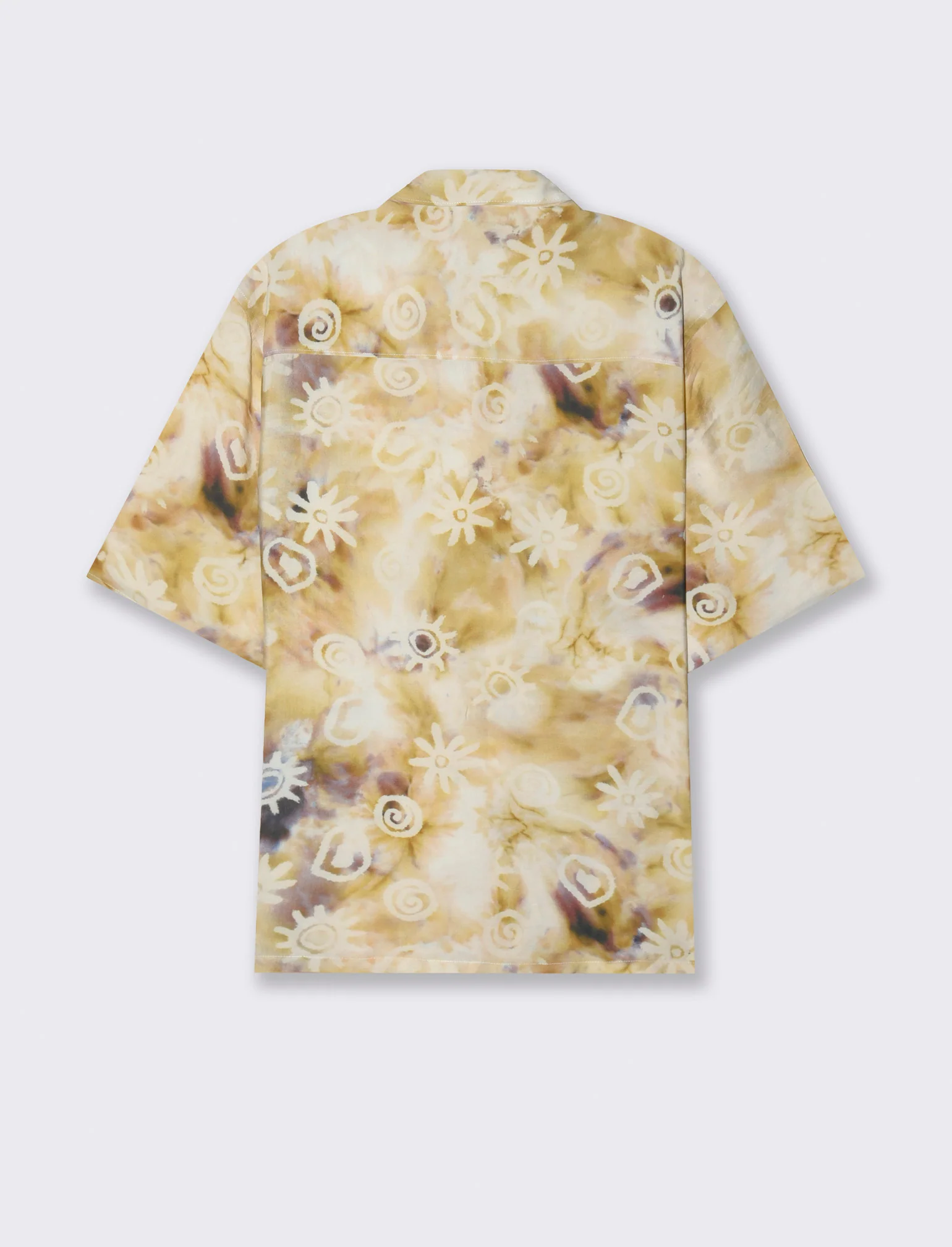 Camicia a fantasia in viscosa nylon da uomo - Beige - Image 2