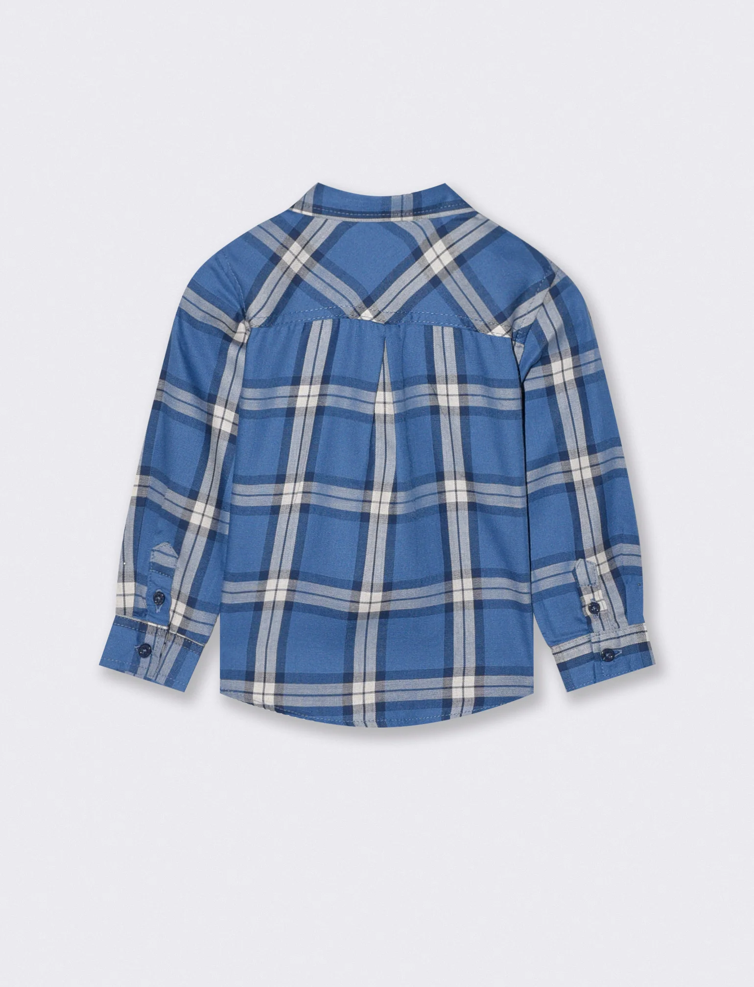 Camicia a quadri con ricamo elegante - Blu indaco - Image 2