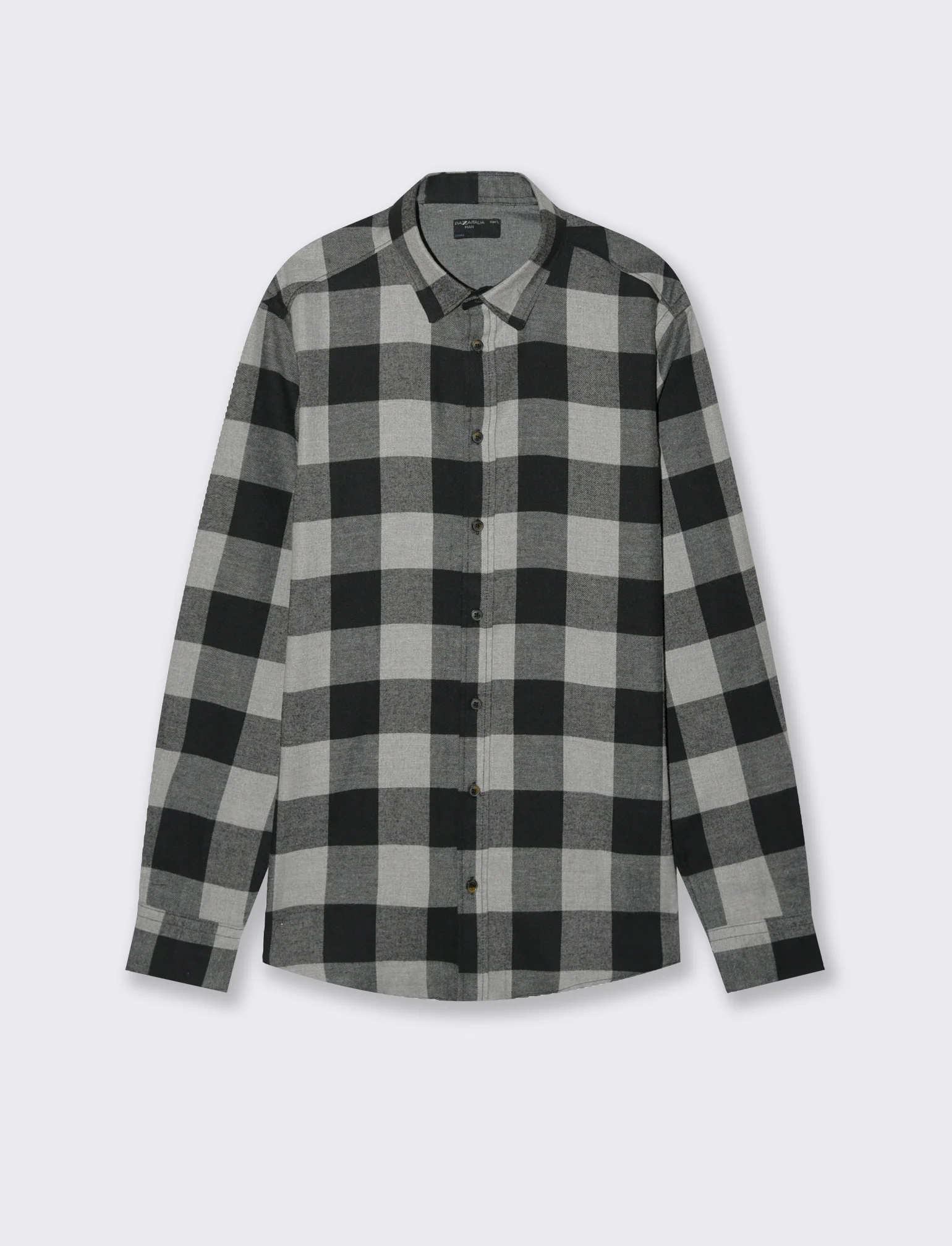 CAMICIA A QUADRI IN FLANELLA - Grigio mel.