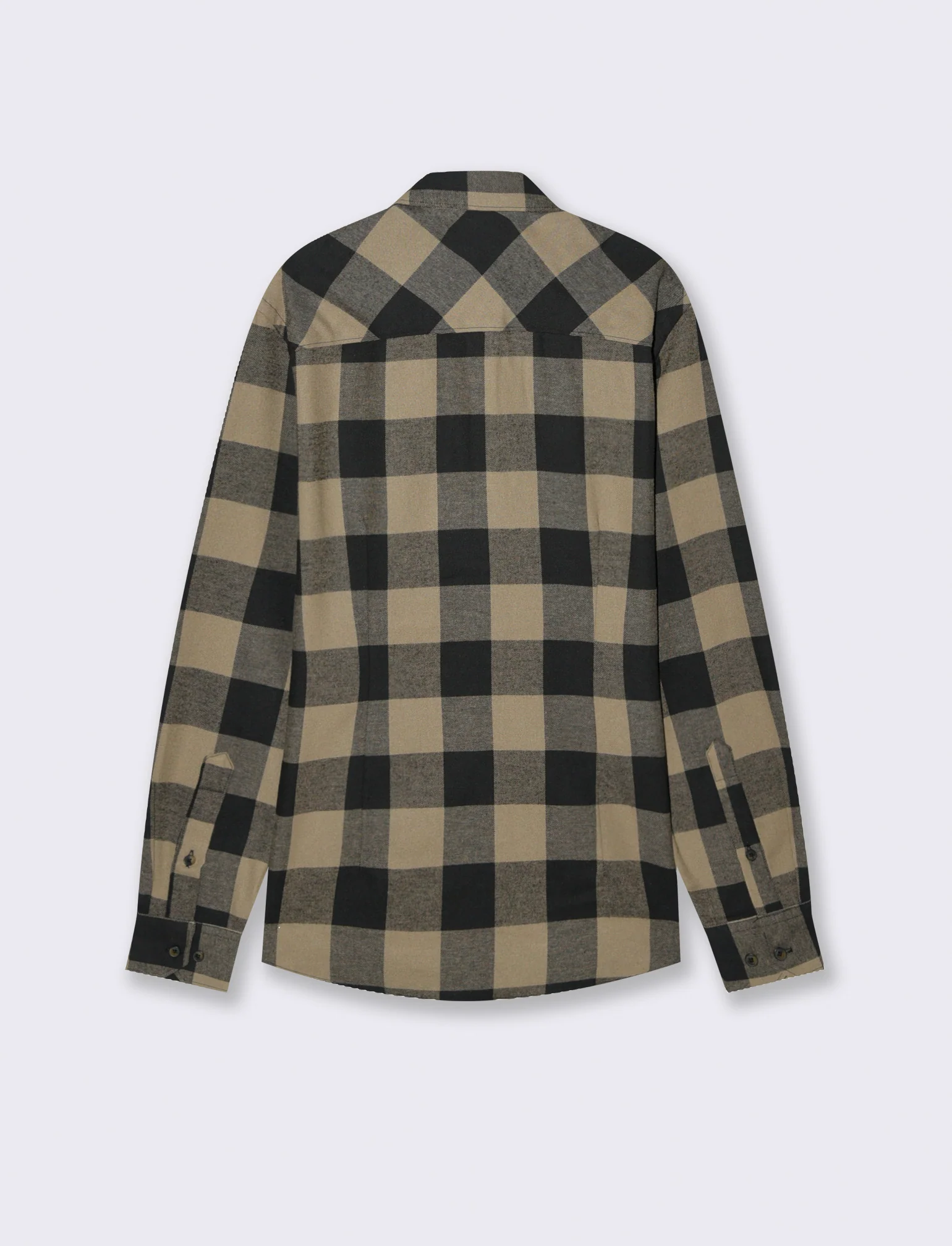 CAMICIA A QUADRI IN FLANELLA - Verde kaki - Image 2