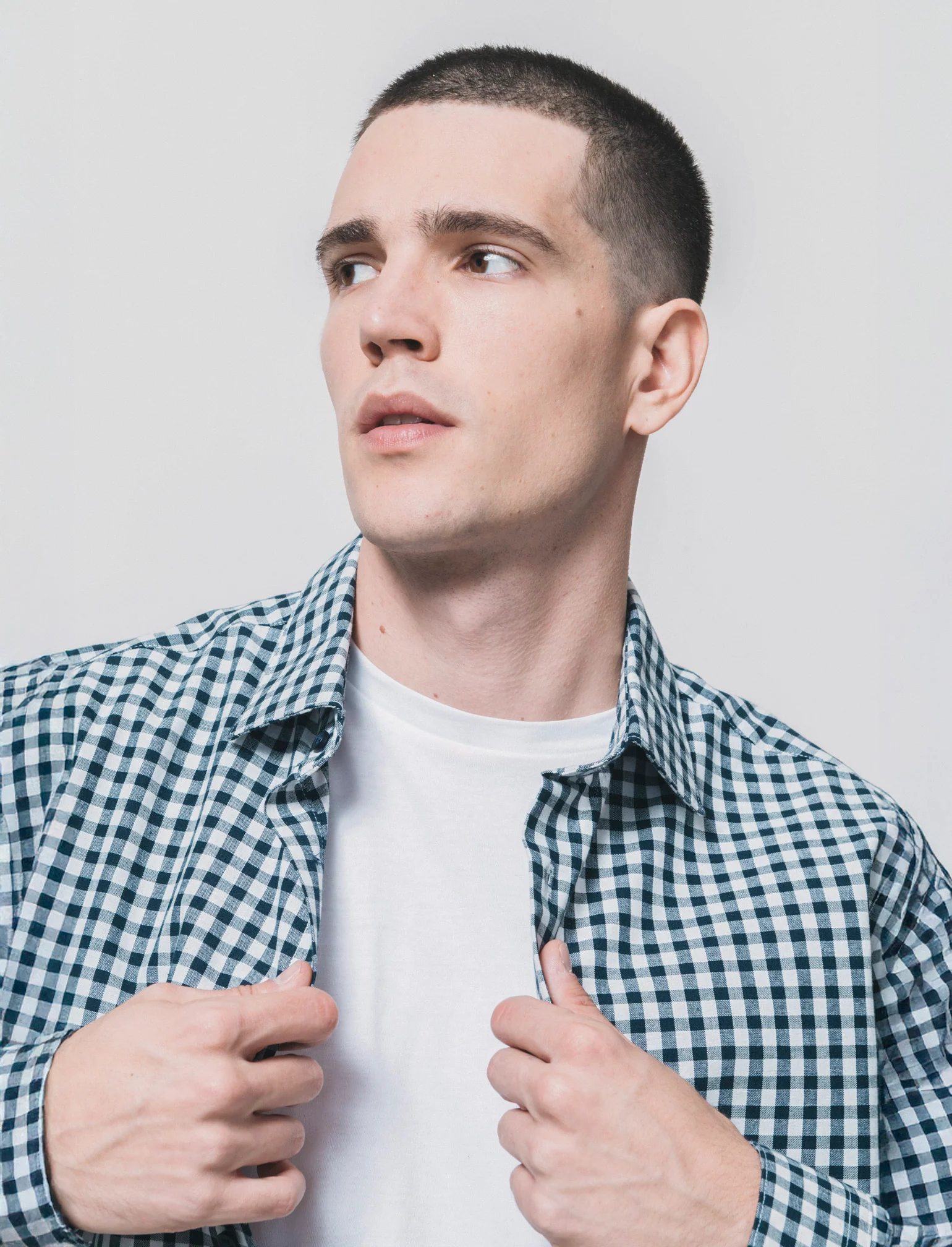 Camicia a quadri regular fit in cotone - Blu - Image 2
