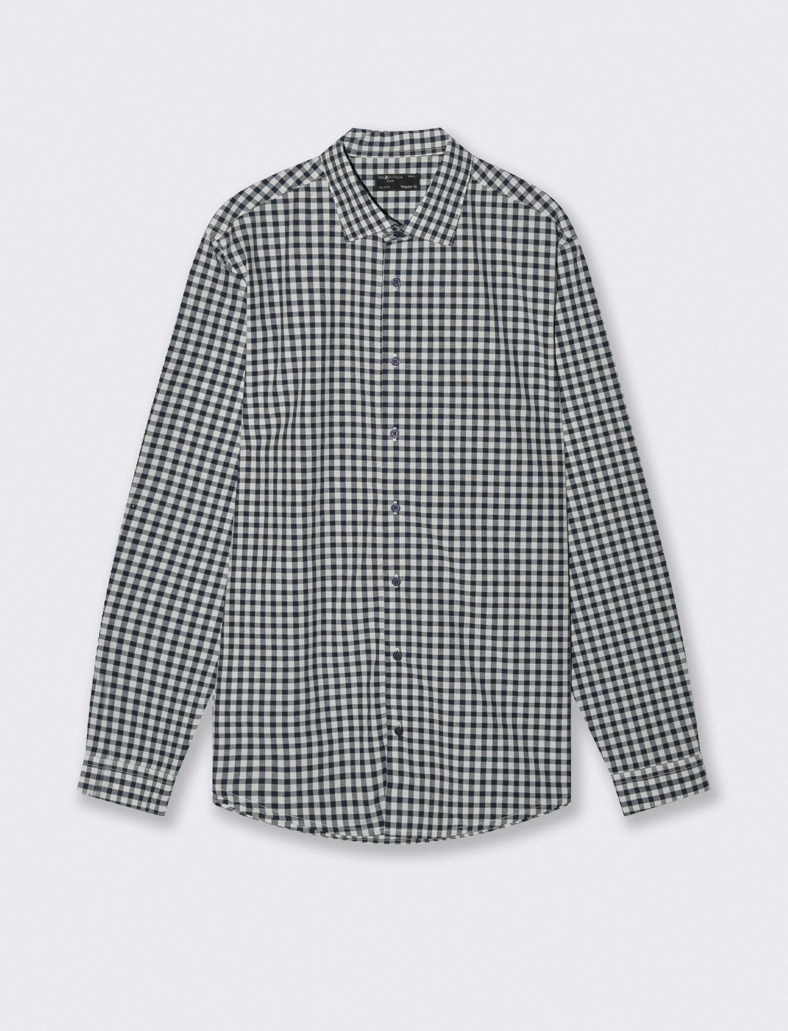 Camicia a quadri regular fit in cotone - Blu - Image 4
