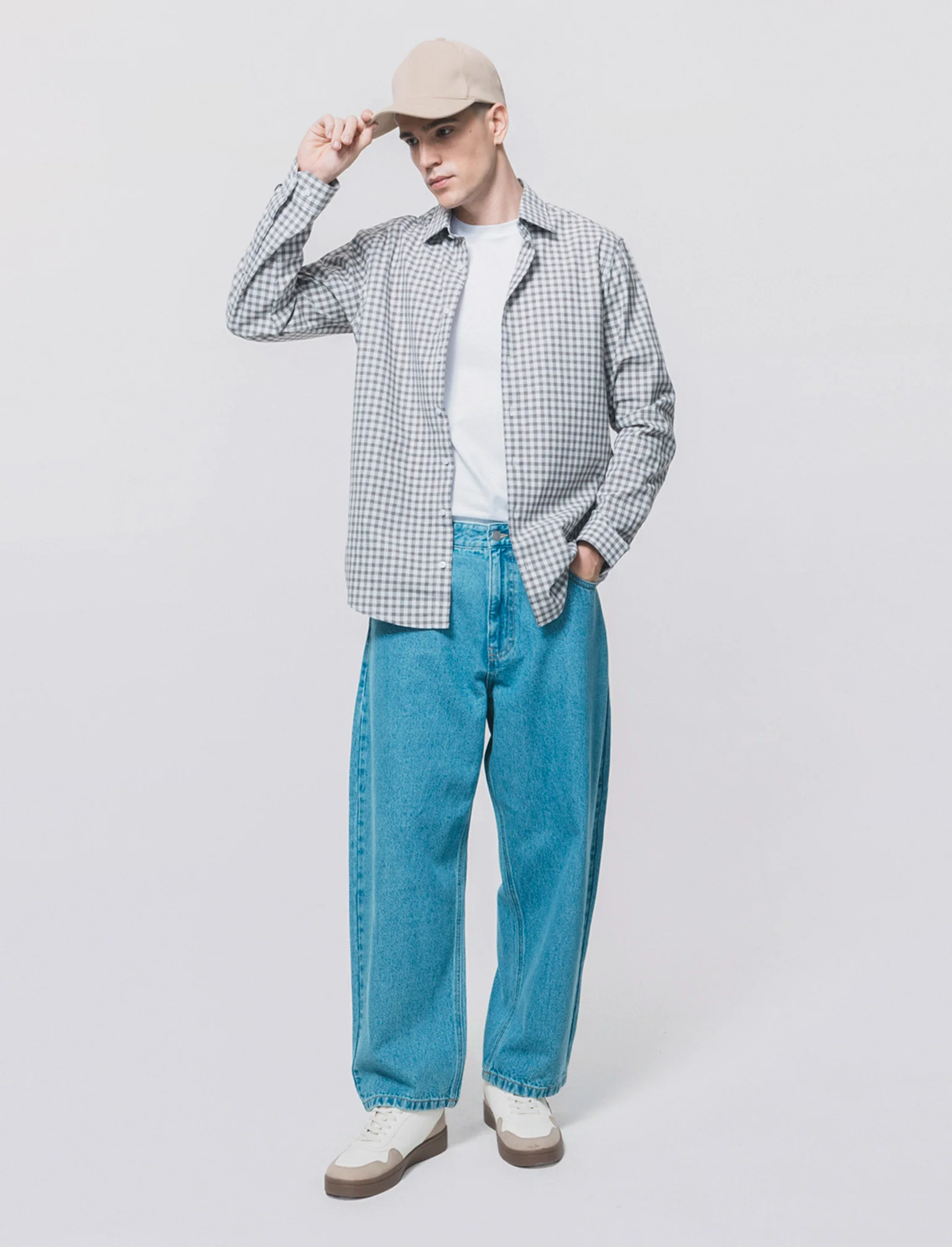 Camicia a quadri regular fit in cotone - Moro - Image 3