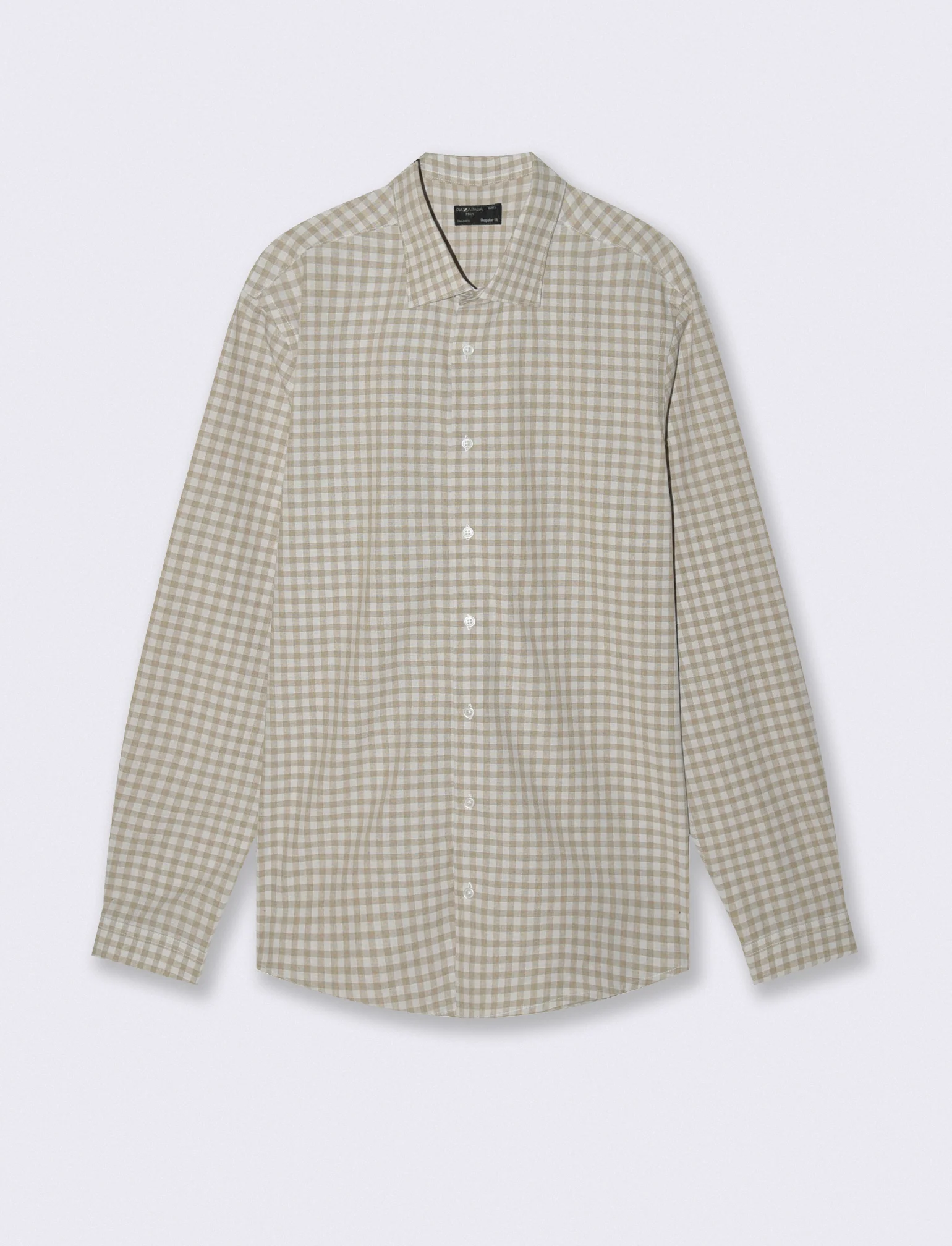 Camicia a quadri regular fit in cotone - Verde salvia