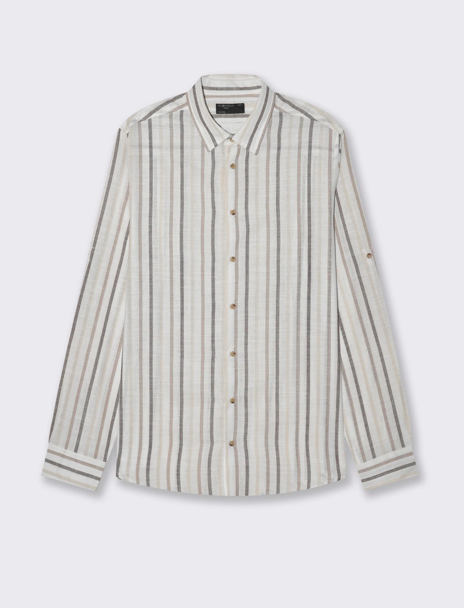 Camicia a righe da uomo - Beige - Image 4