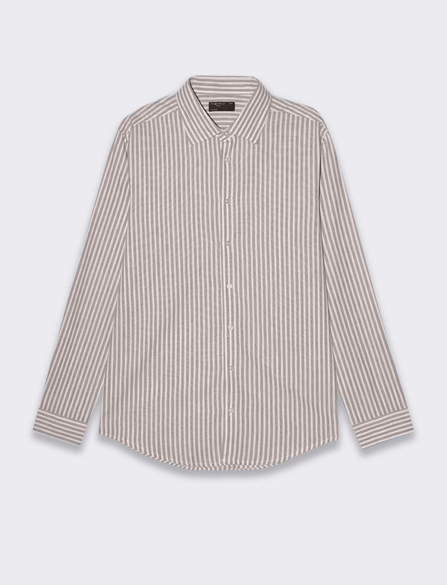 Camicia a righe da uomo - Grigio fango - Image 4