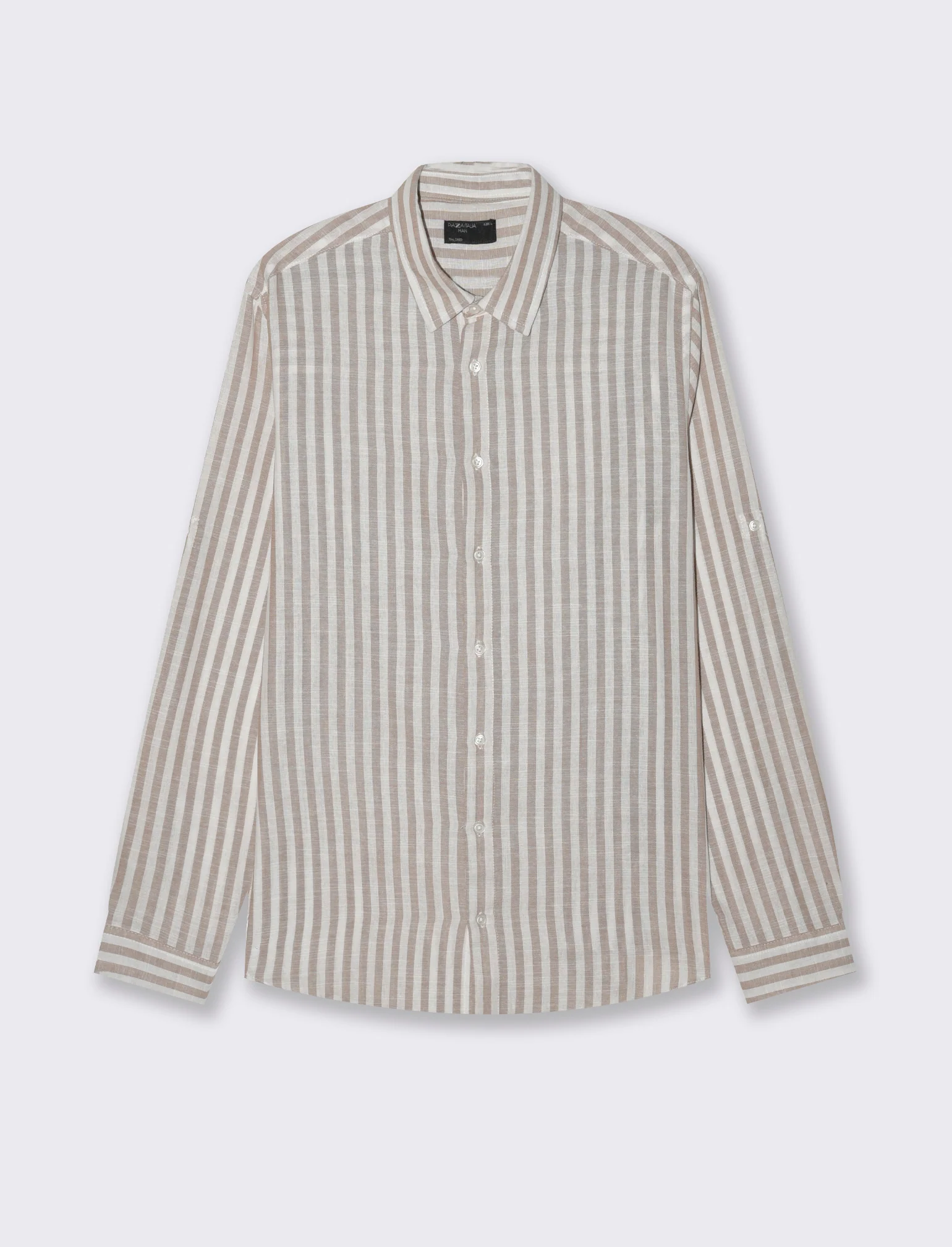 Camicia a righe da uomo - Grigio tortora - Image 4