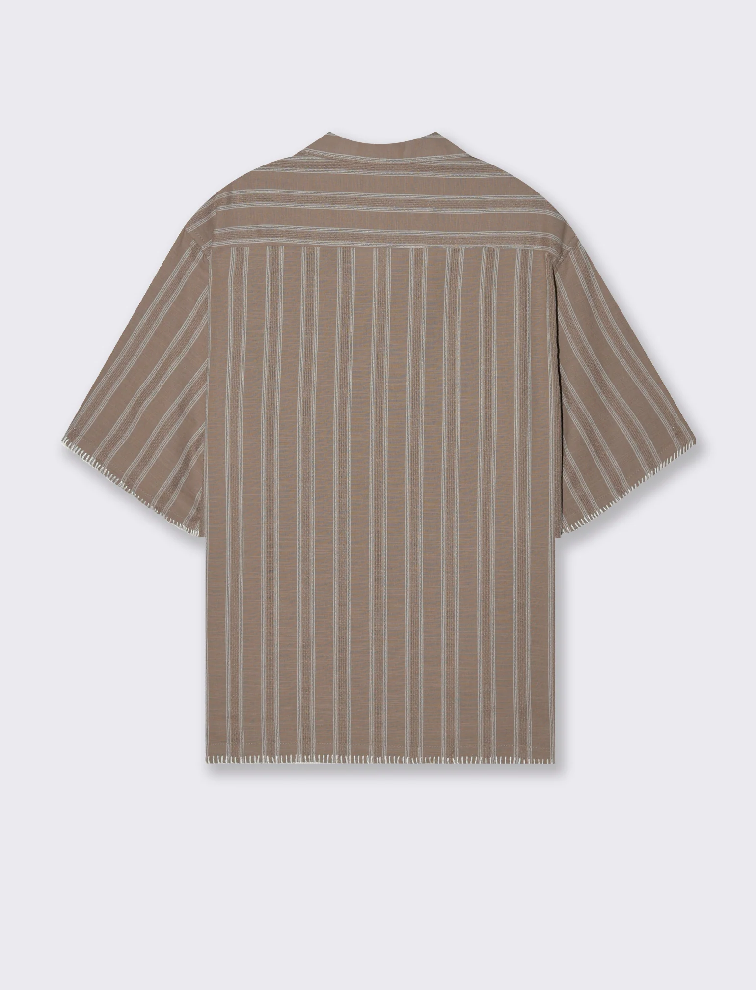 Camicia a righe effetto lino da uomo - Grigio tortora - Image 2