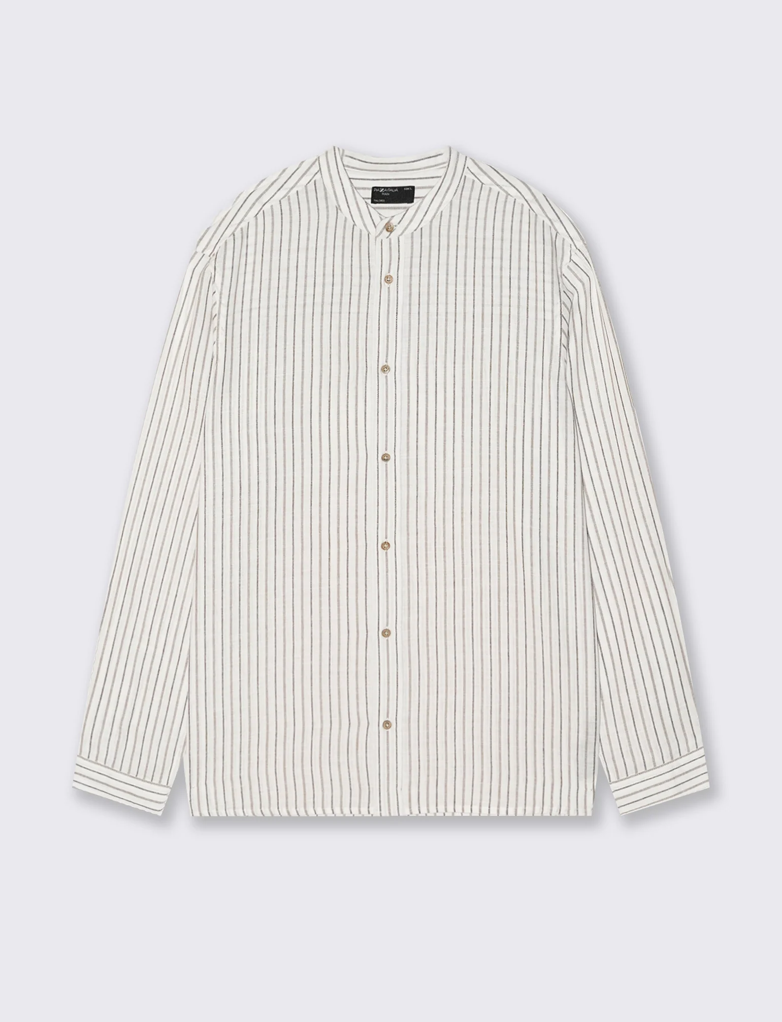 Camicia a righe in effetto lino - Bianco - Image 4