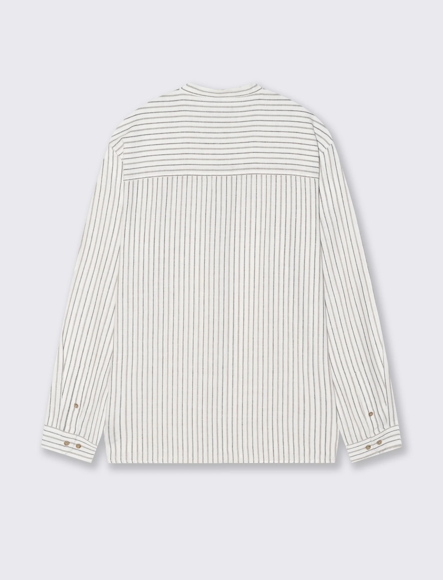 Camicia a righe in effetto lino - Bianco - Image 5