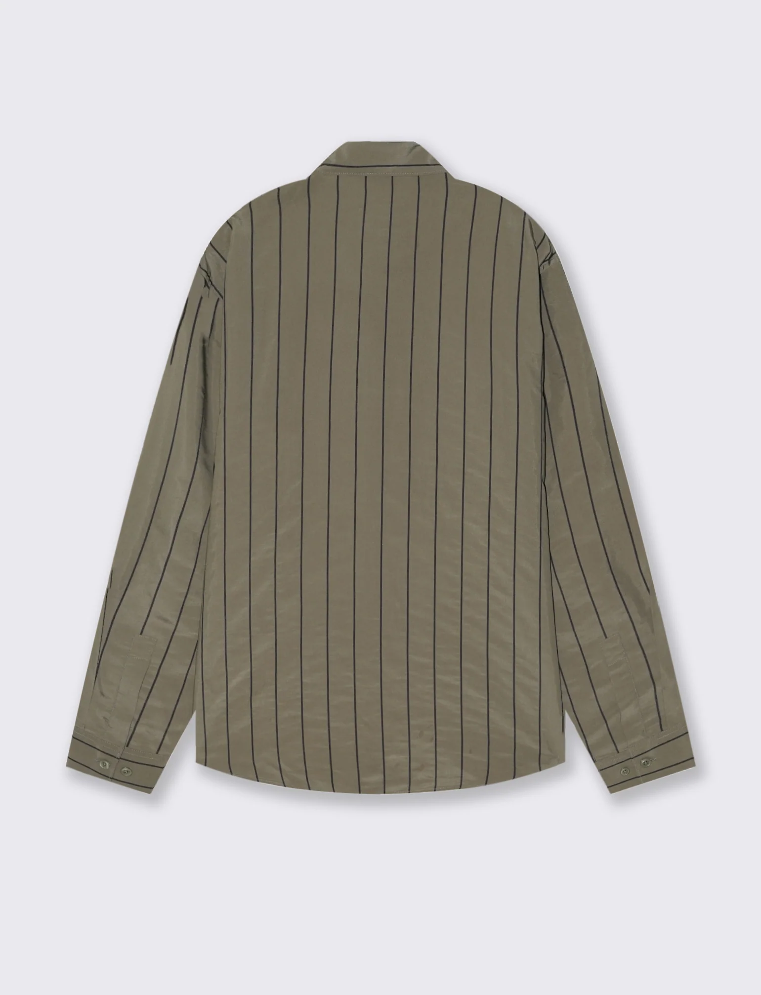 Camicia a righe in tessuto premium - Verde militare - Image 5