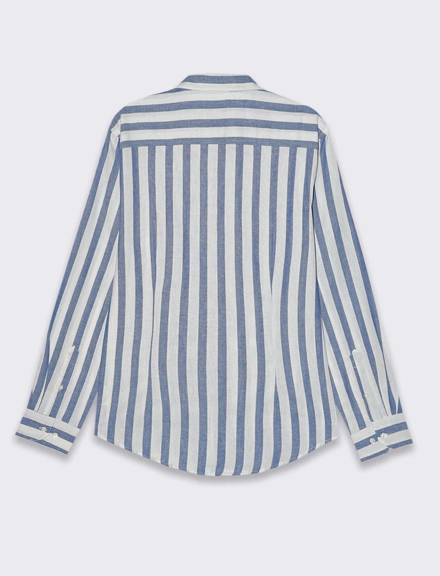 Camicia a righe misto lino da uomo - Bluette - Image 2