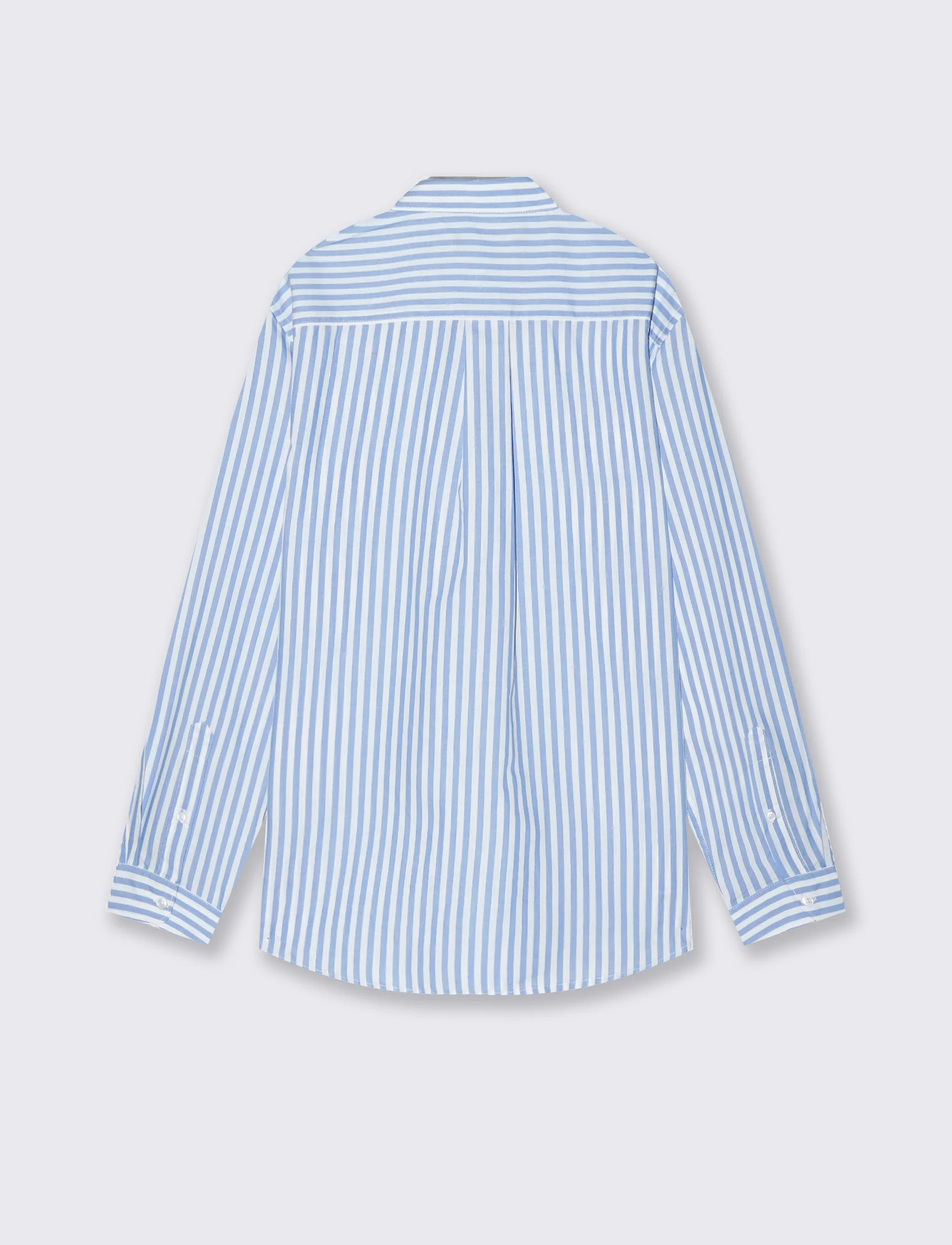 Camicia a righe regular fit in cotone - Azzurro - Image 2