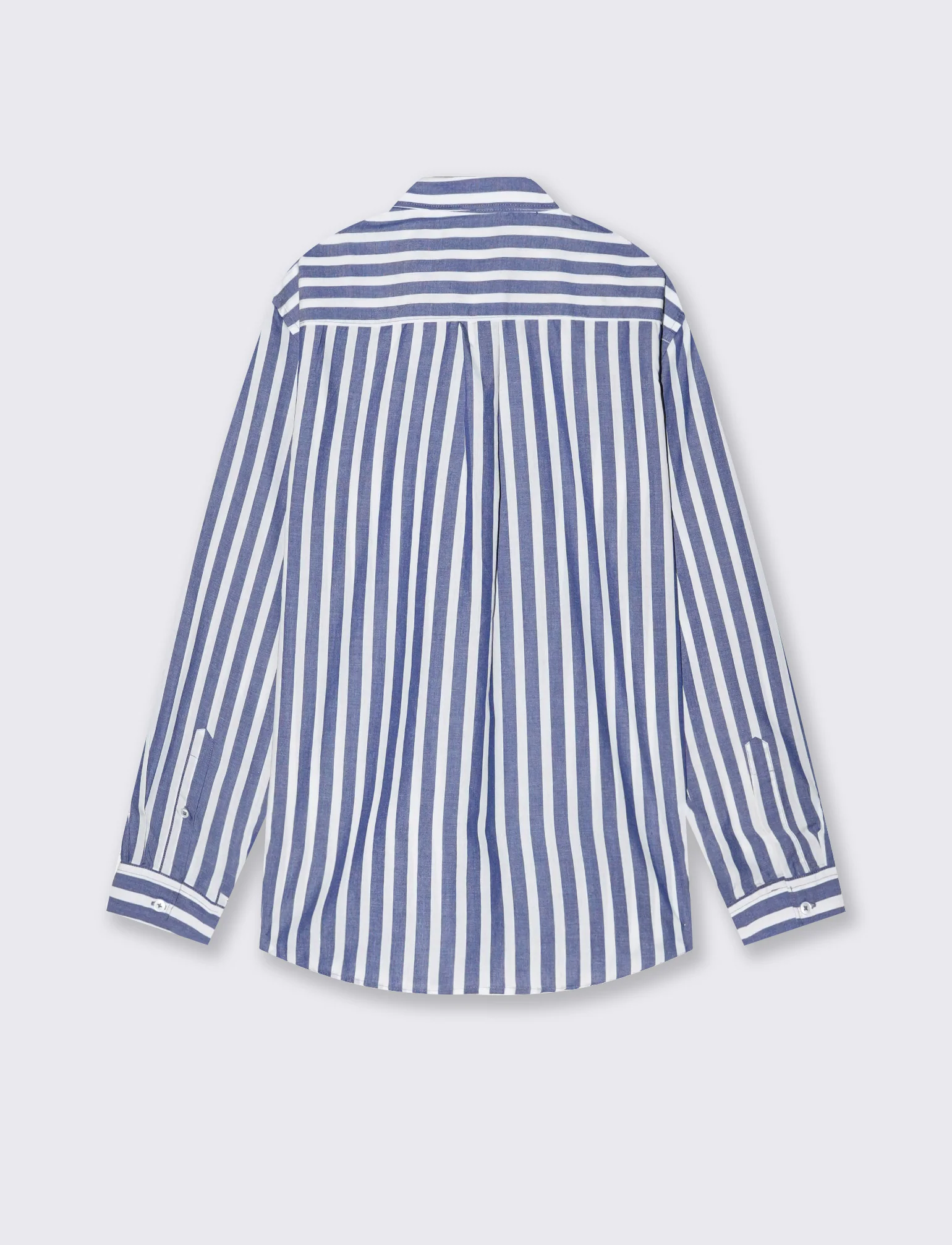 Camicia a righe regular fit in cotone - Bianco - Image 2