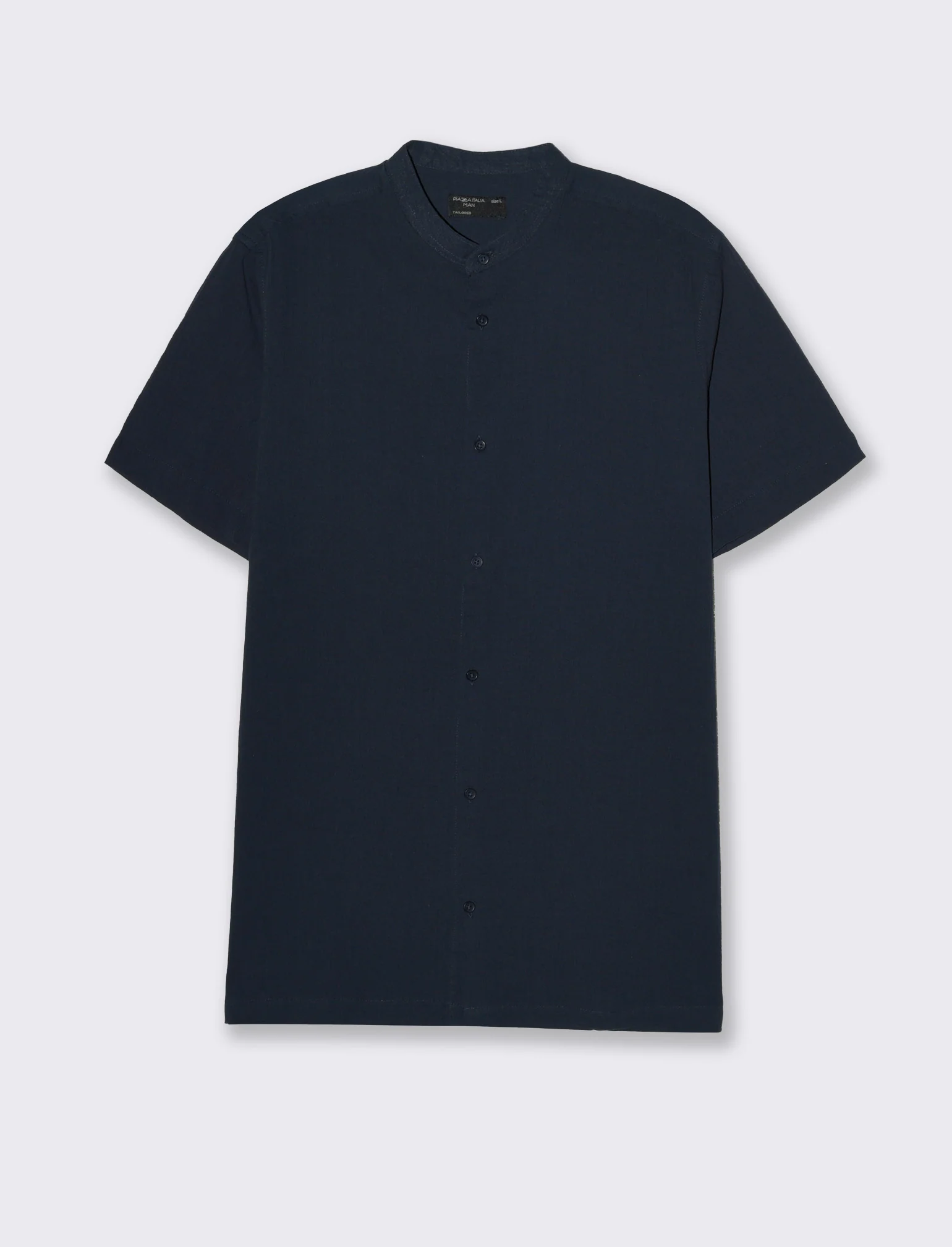 Camicia alla coreana da uomo effetto crepe - Blu - Image 4