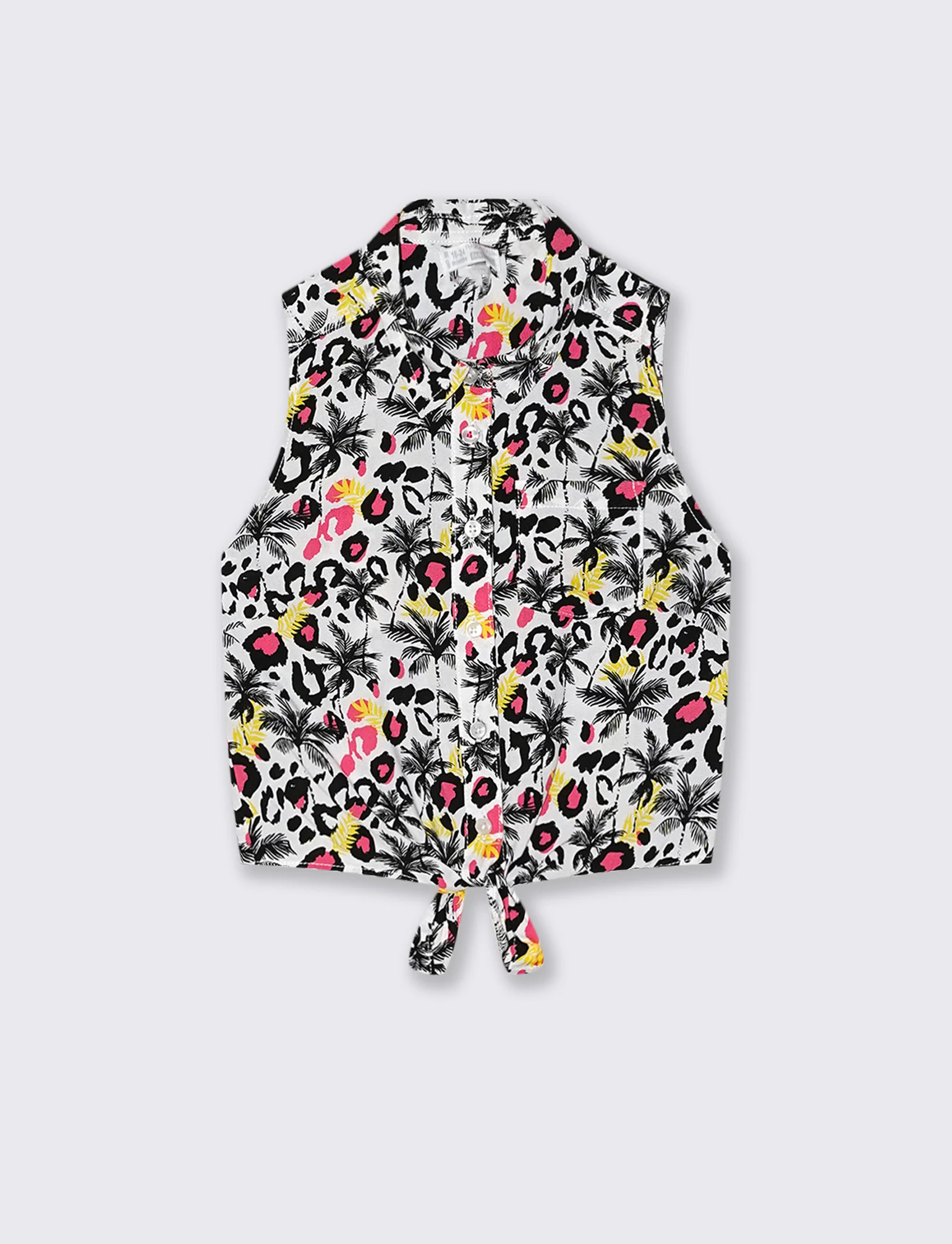 Camicia annodabile con stampe uniche - Bianco - Image 2