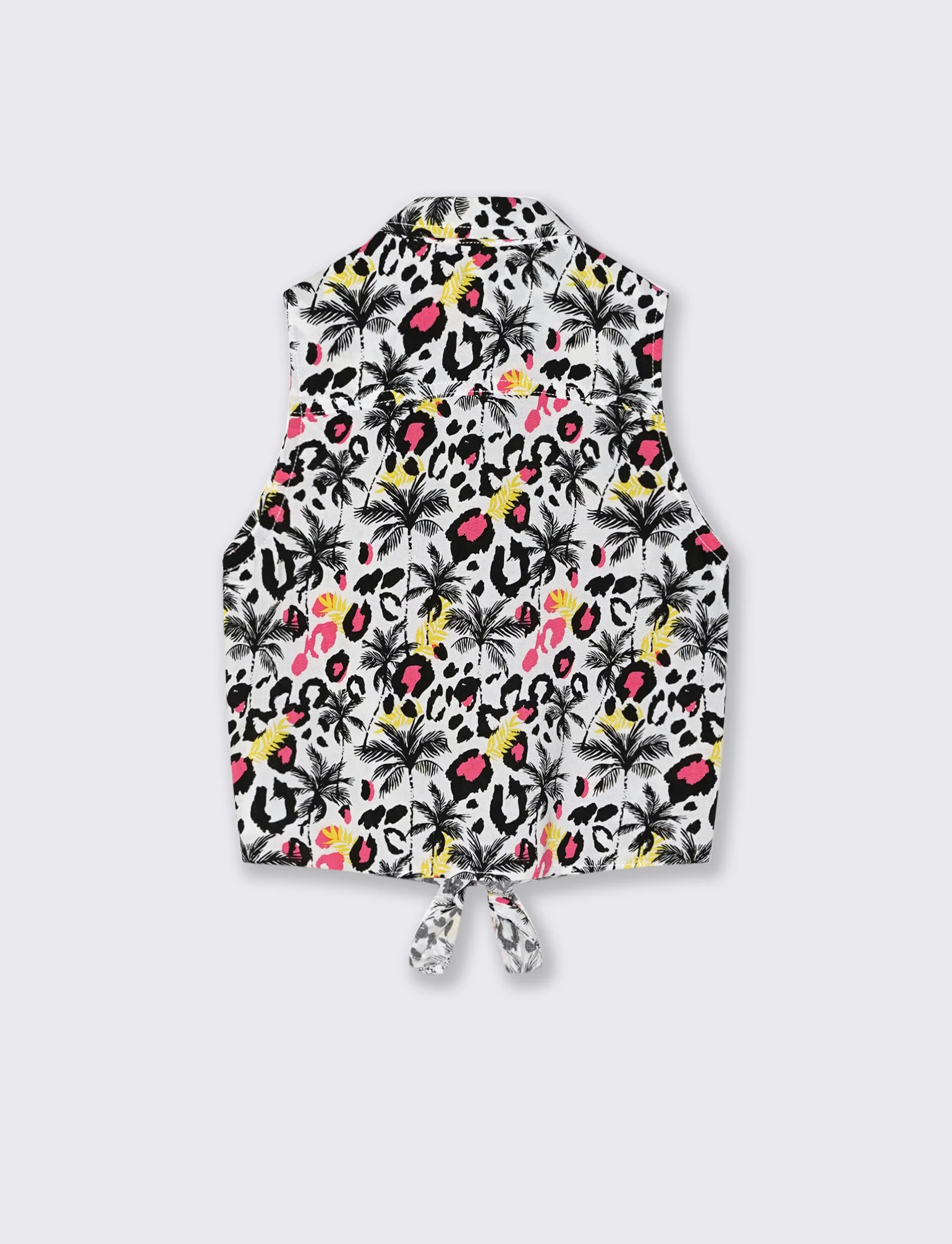 Camicia annodabile con stampe uniche - Bianco - Image 3