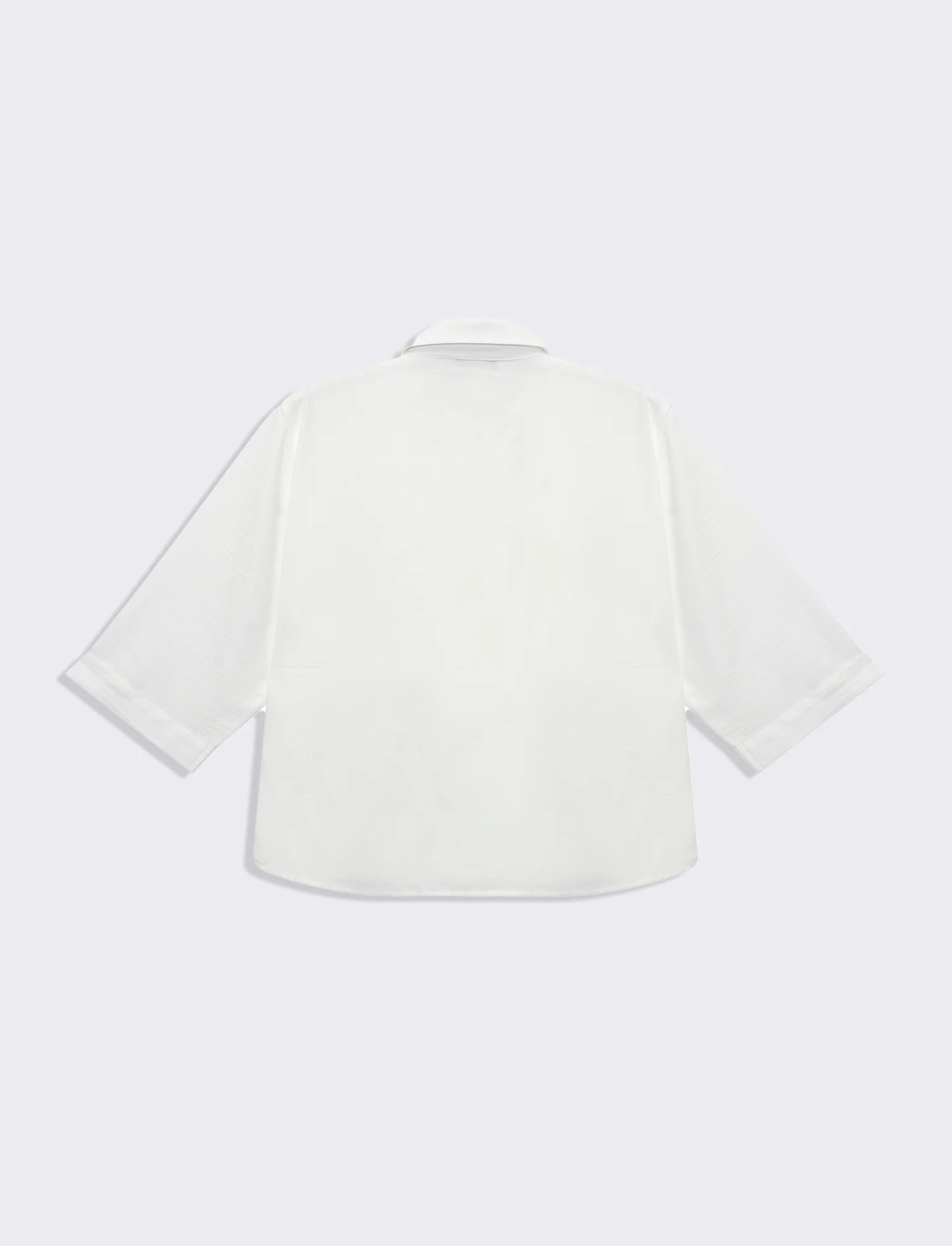 Camicia basica con maniche a 3/4 da donna - Bianco latte - Image 5