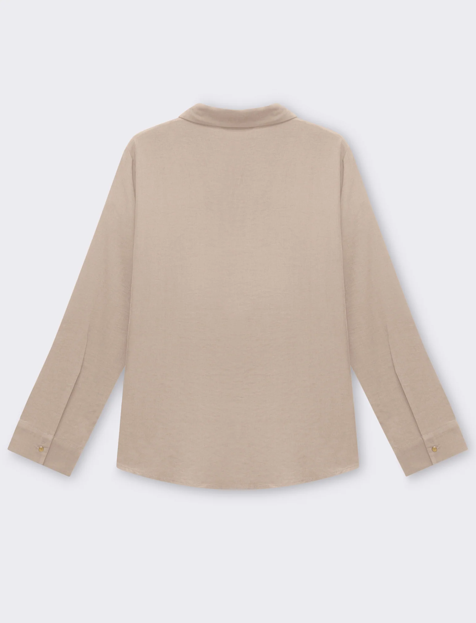 Camicia basica con tasche sul petto da donna - Beige corda