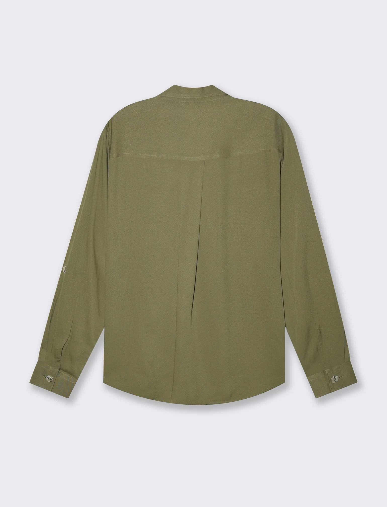 Camicia basica con tasche sul petto da donna - Kaky 1 - Image 2