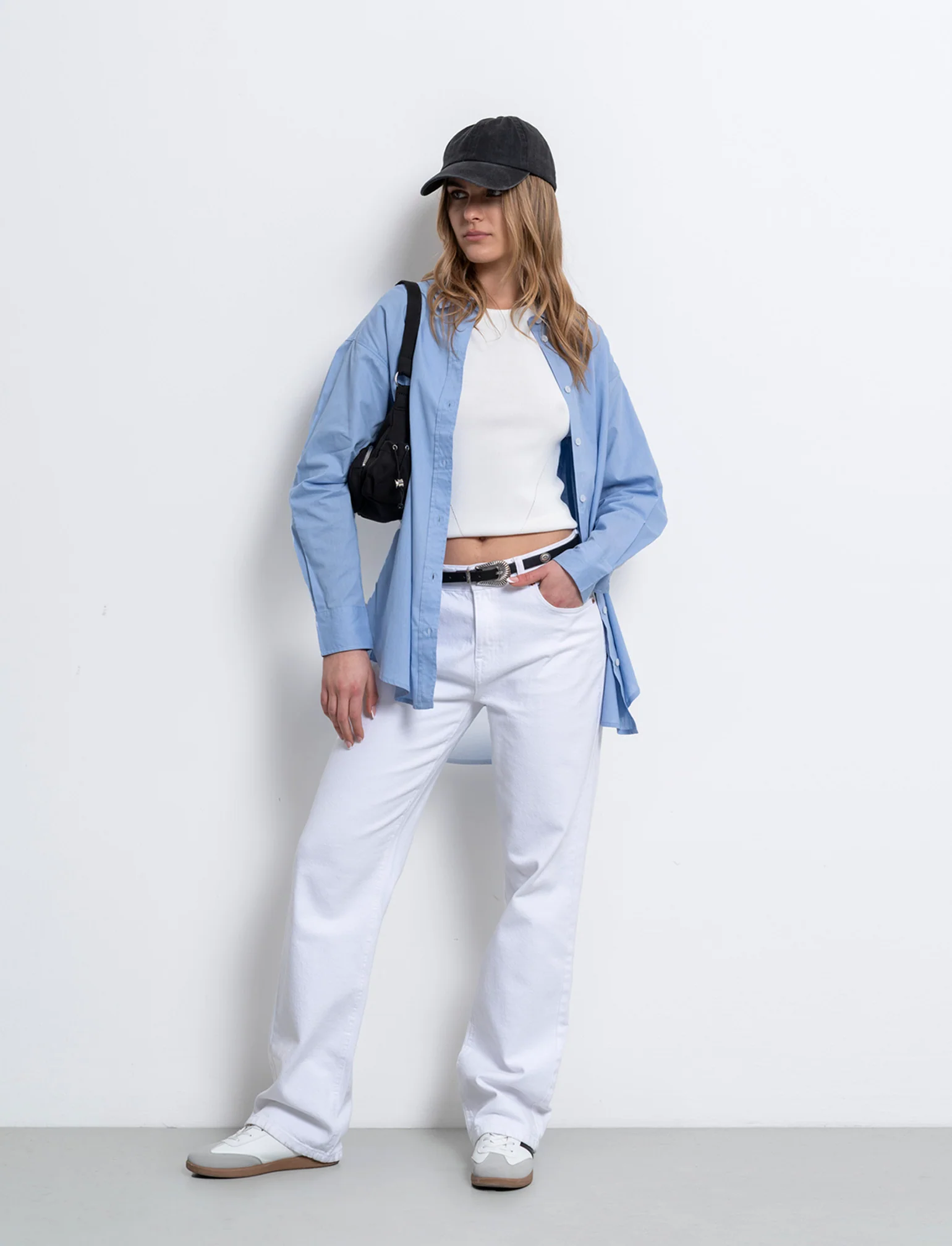 Camicia basica da donna - Blu chiaro - Image 2