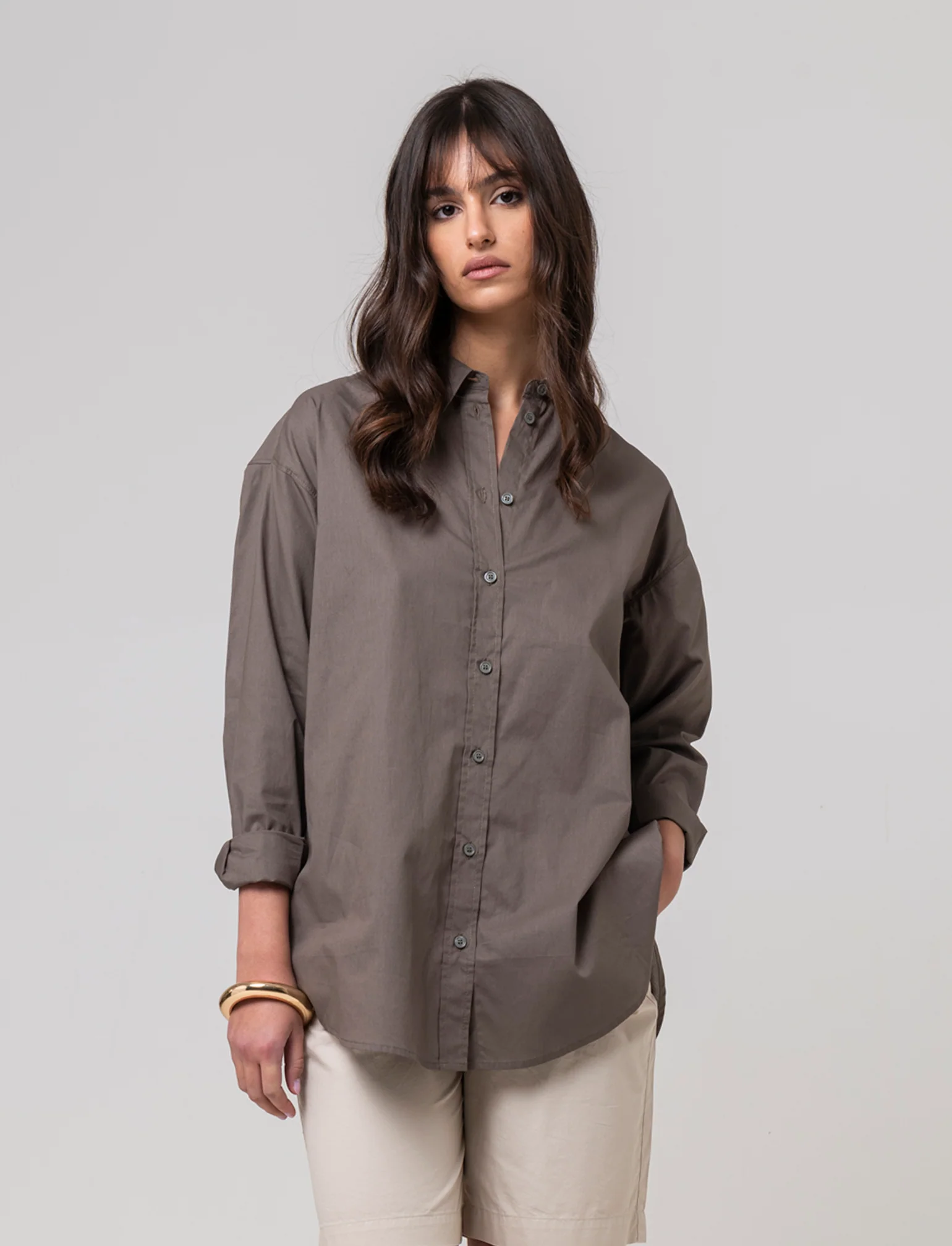 Camicia basica da donna - Verde salvia - Image 3