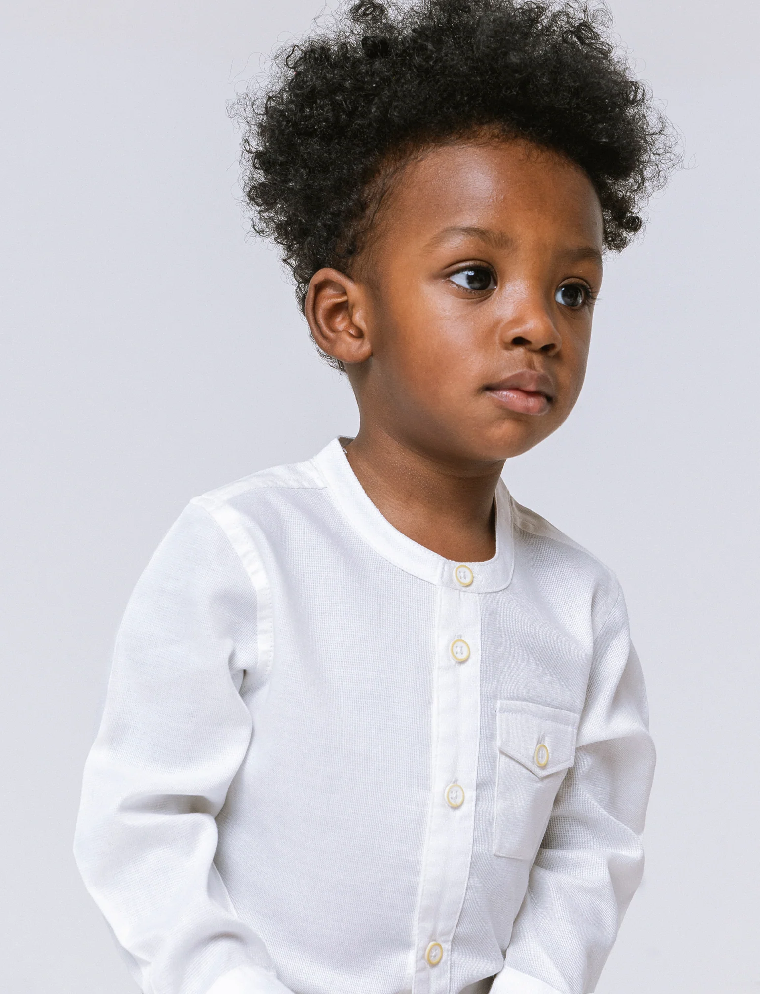 Camicia basica da neonato - Bianco latte